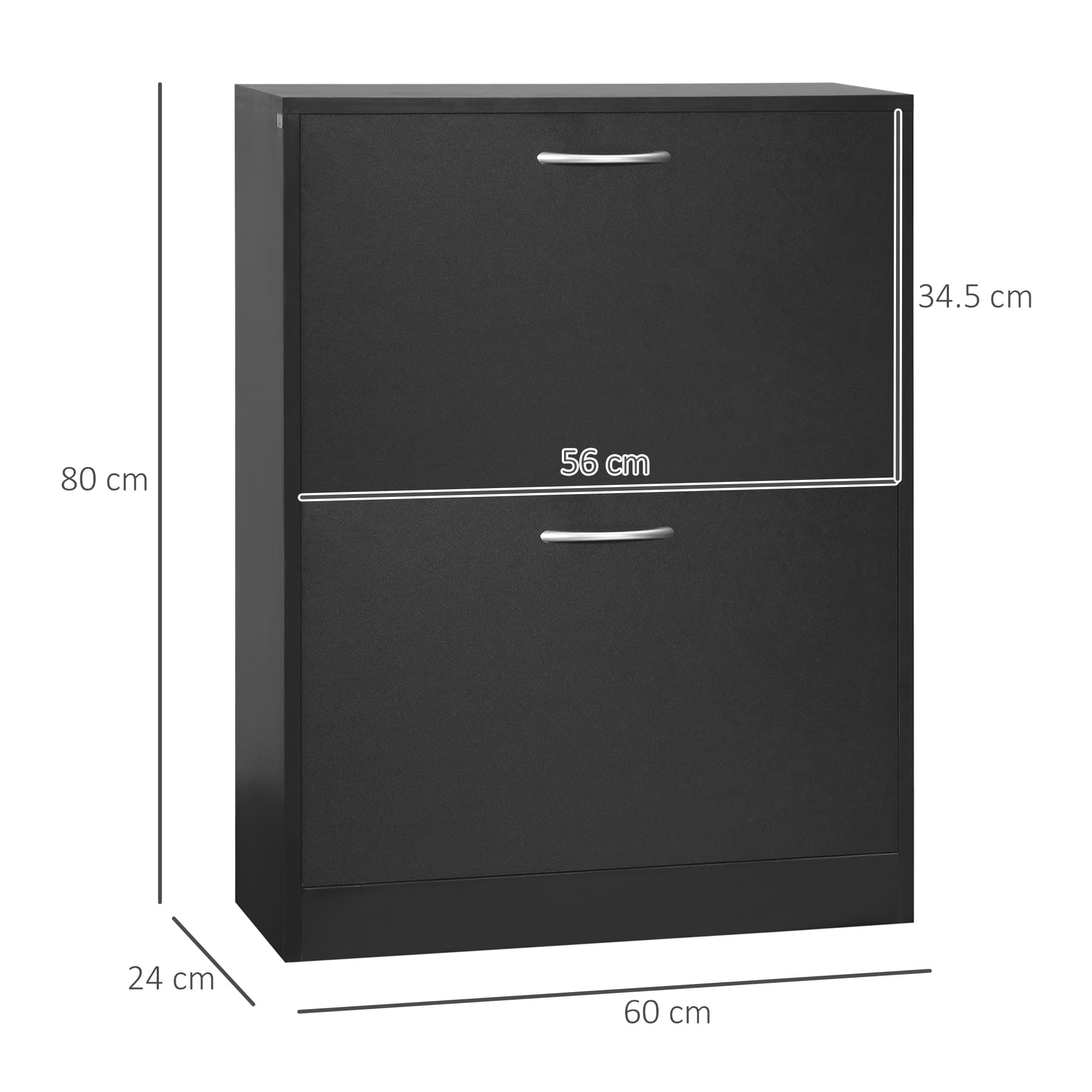 Black Slim Shoe Cabinet with Flip-Front Doors for Hallways - image 8
