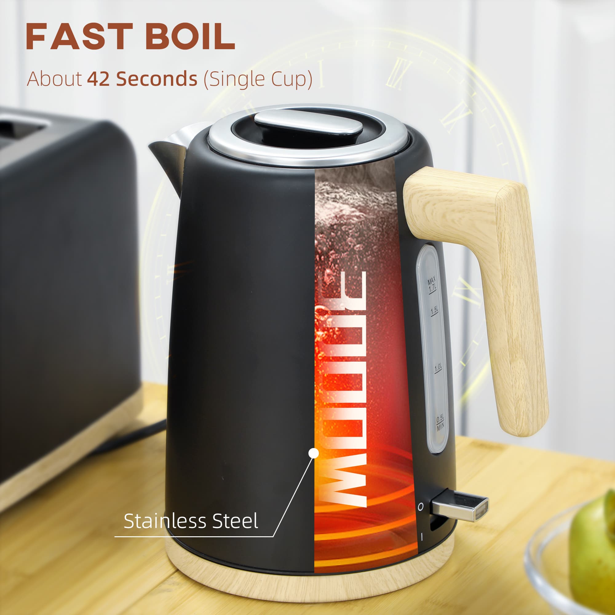 Black Kettle and Toaster Set for Coordinated Kitchens - image 8