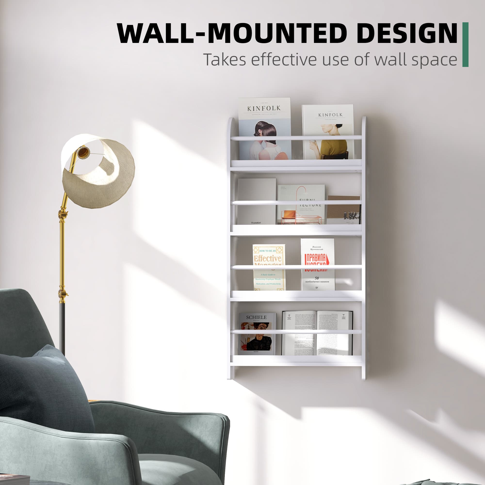 Wall-mounted bookshelf that keeps books off the floor - image 6