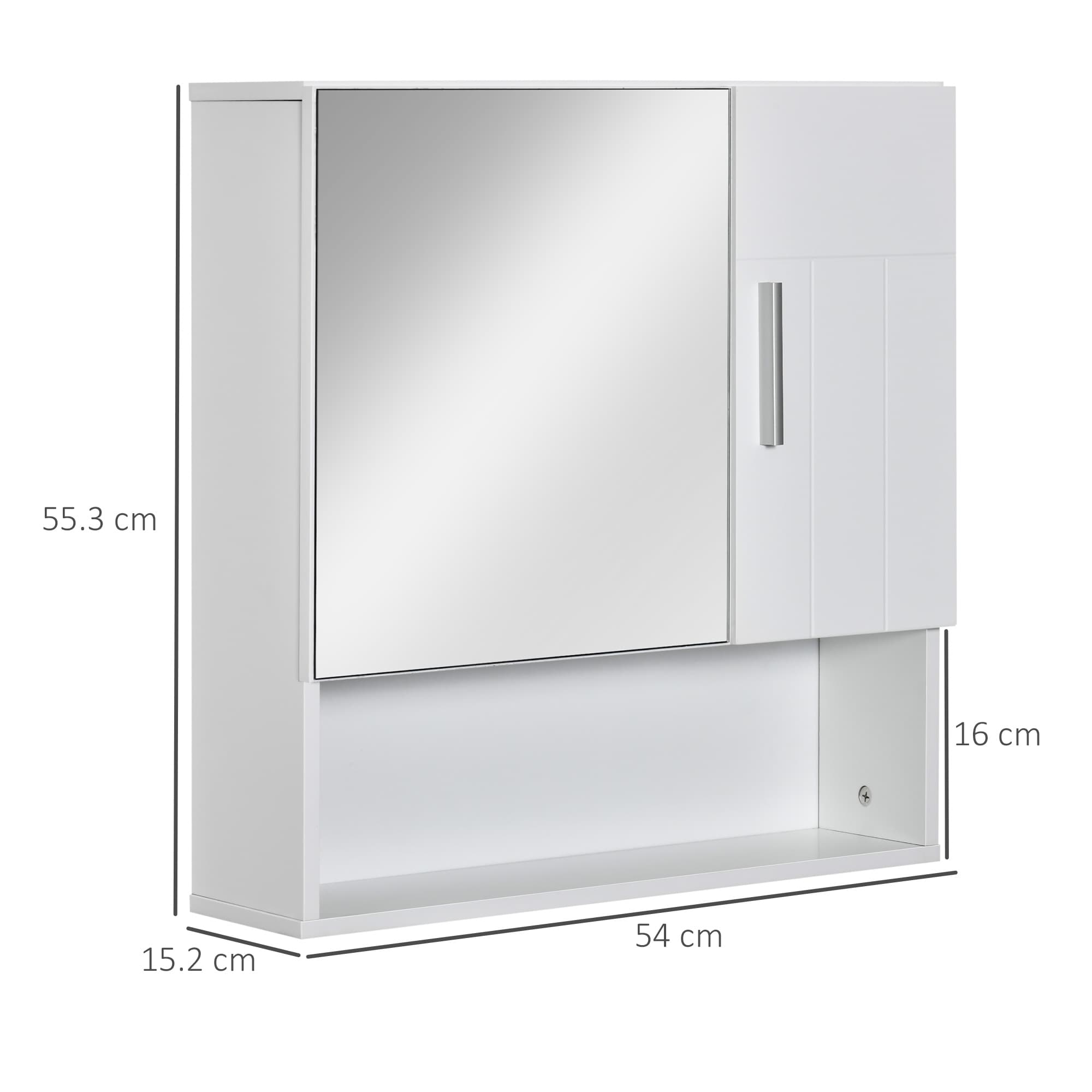 White Bathroom Mirror Cabinet with Storage - image 1