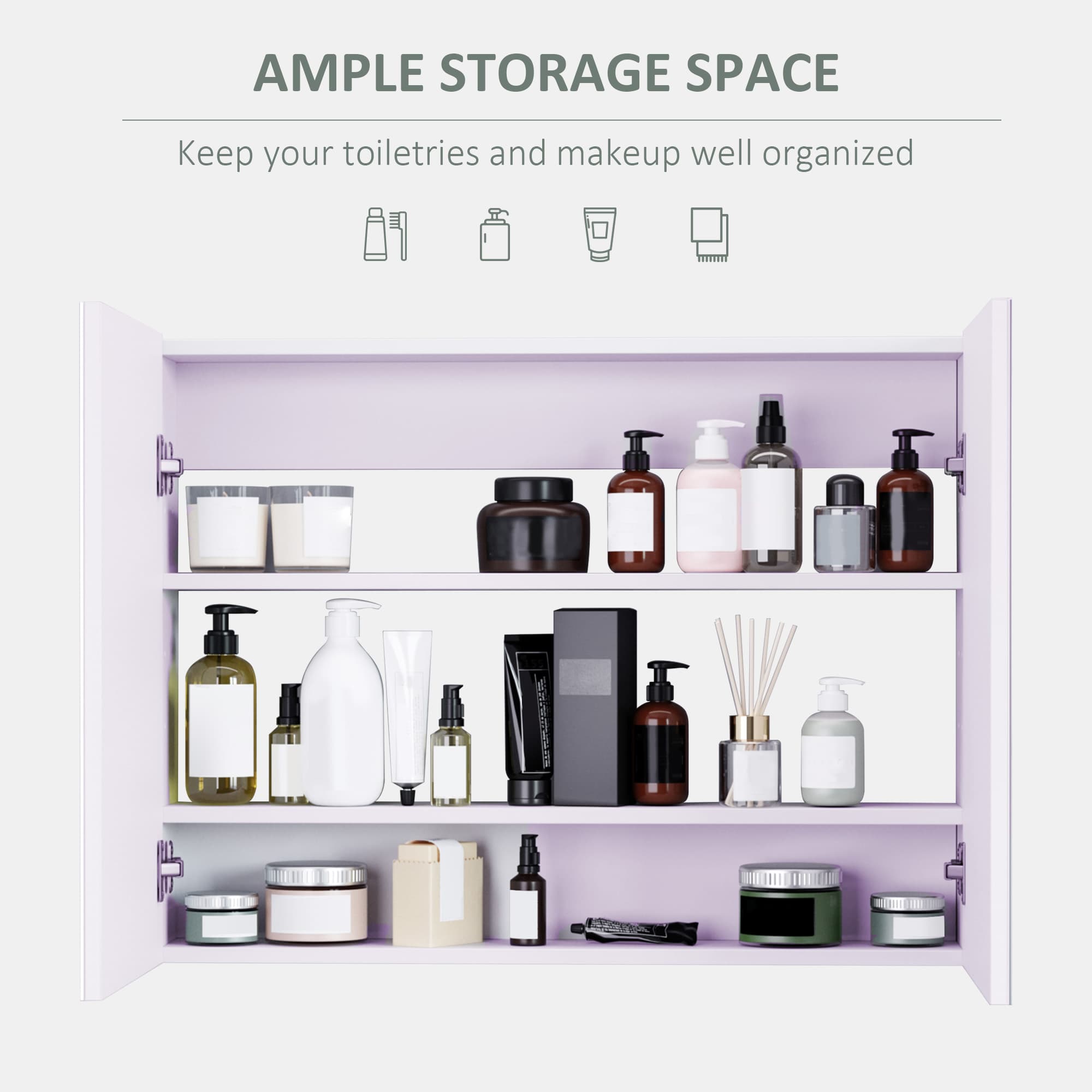 Transform Your Space with this White Double Door Mirror Cabinet - image 1