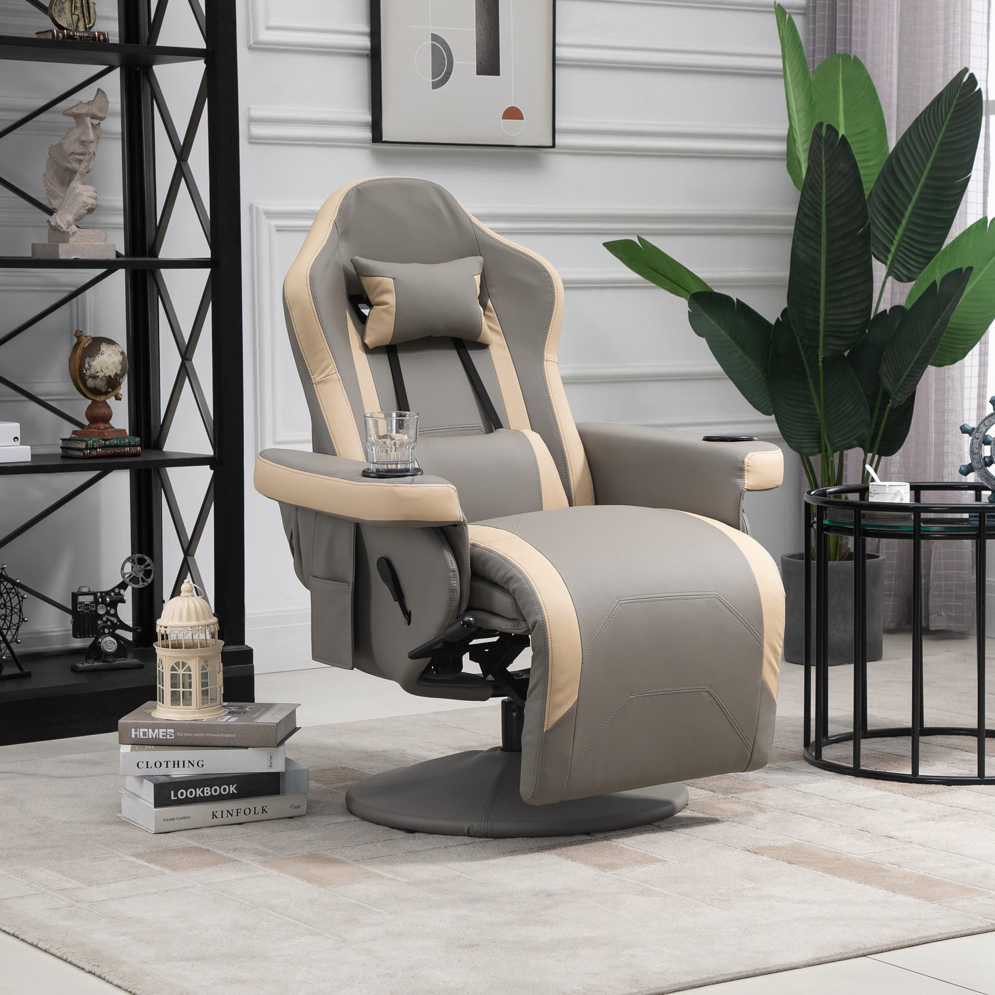 Transform Your Lounge with this Grey Swivel Recliner Chair - image 2