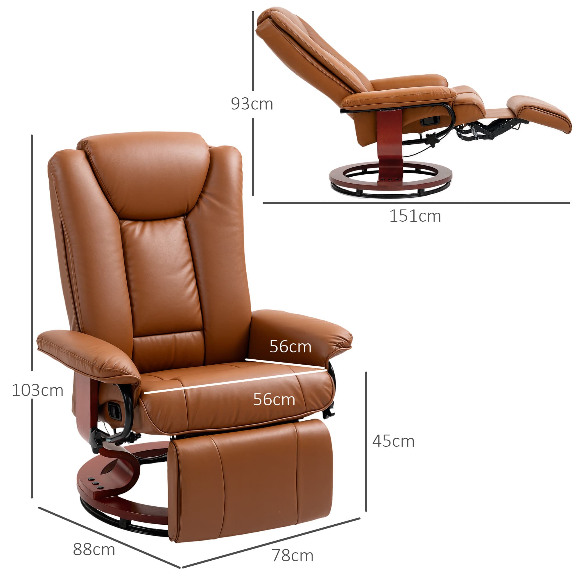 Discover Effortless Comfort with this Brown Swivel Recliner - image 3