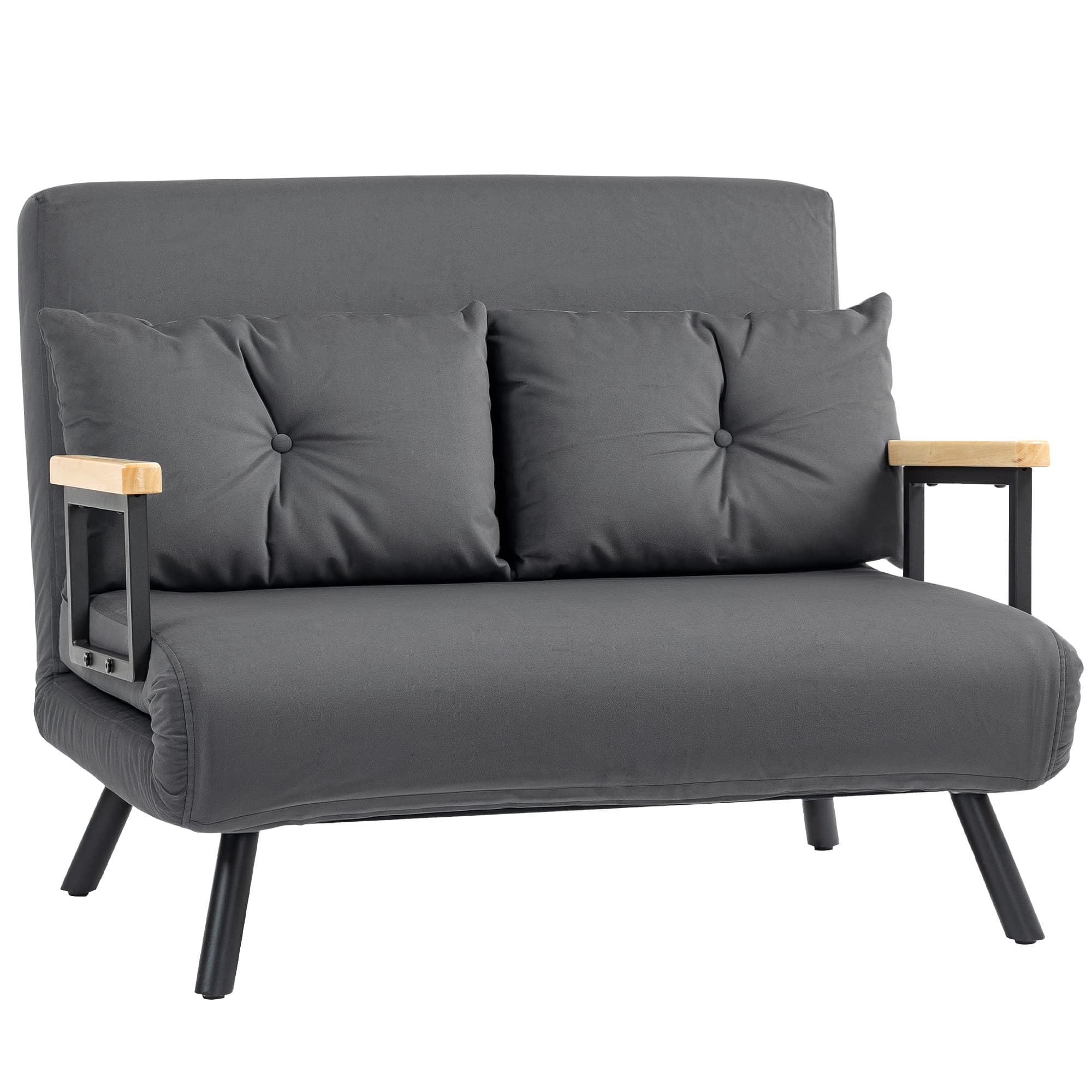 Transform Your Space with this 4-in-1 Velvet Double Sofa Bed - Dark Grey