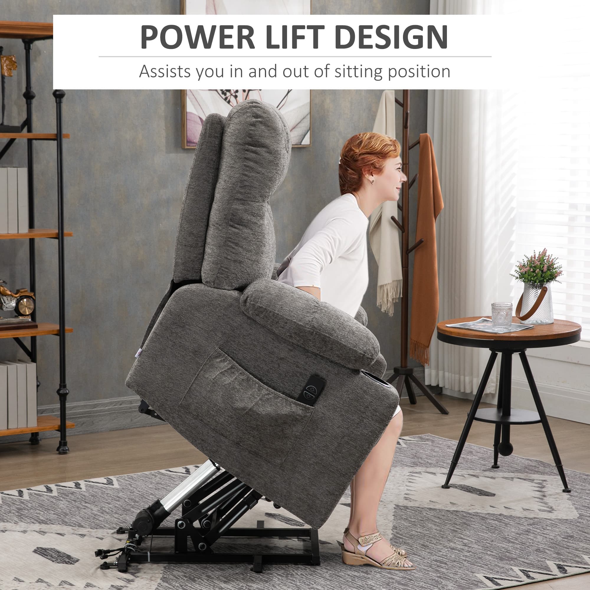 Effortless Comfort: Grey Velvet Electric Riser Recliner - image 5