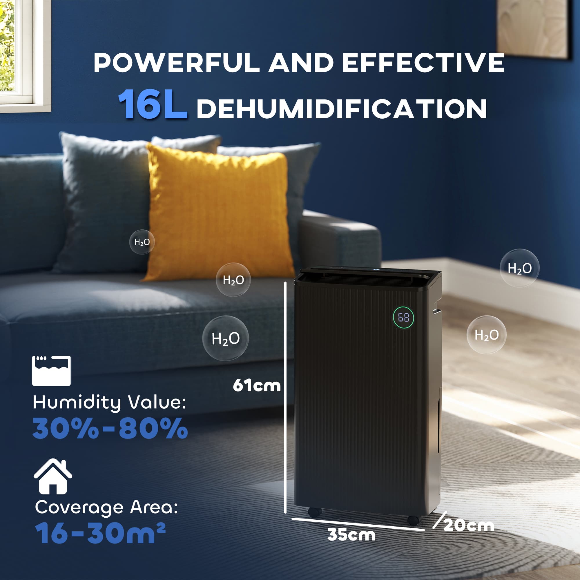 Black Portable Dehumidifier and Air Purifier - image 6