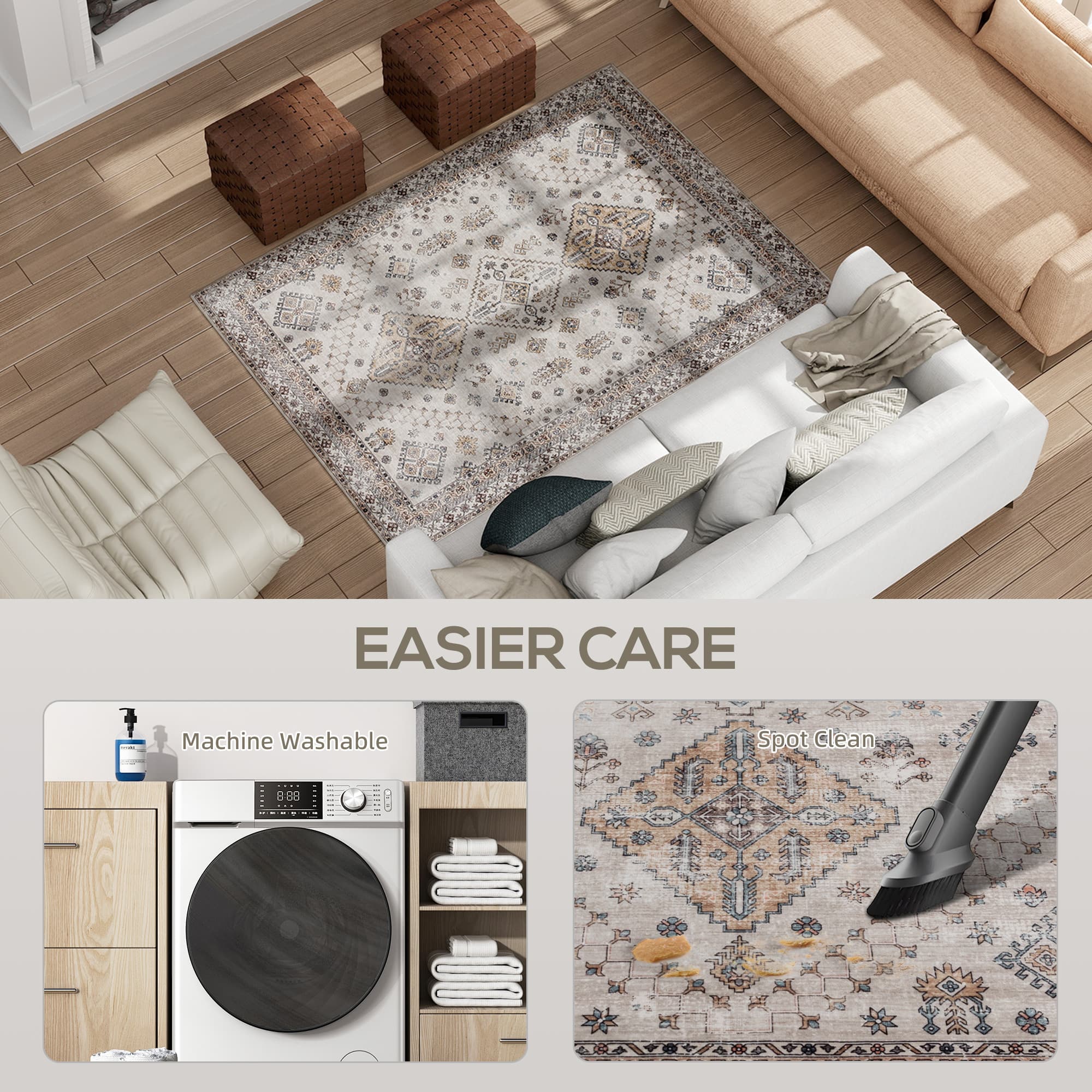 A Washable Vintage-Style Rug in a Classic Medallion Pattern - image 10