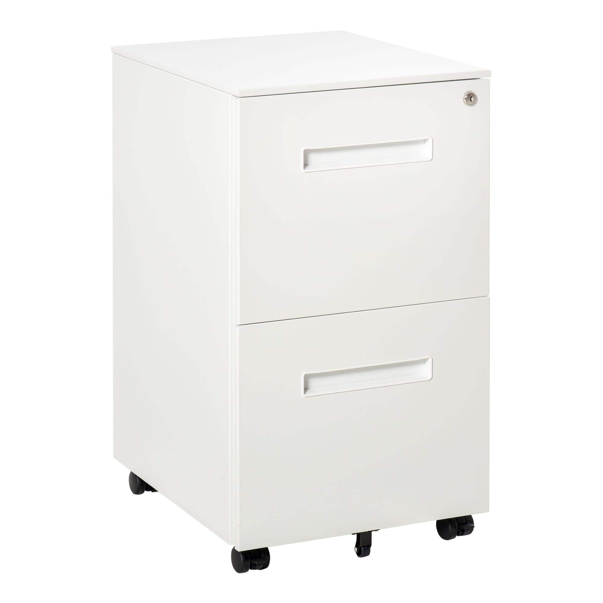 Secure Your Workspace with the Vinsetto Mobile Filing Cabinet - White