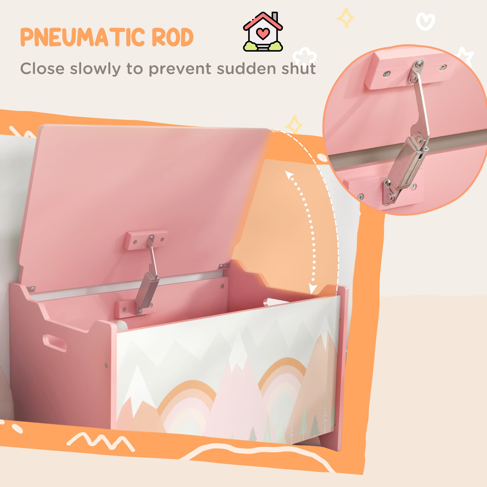 Pink Kids Toy Storage Chest For Tidier Playrooms - image 5