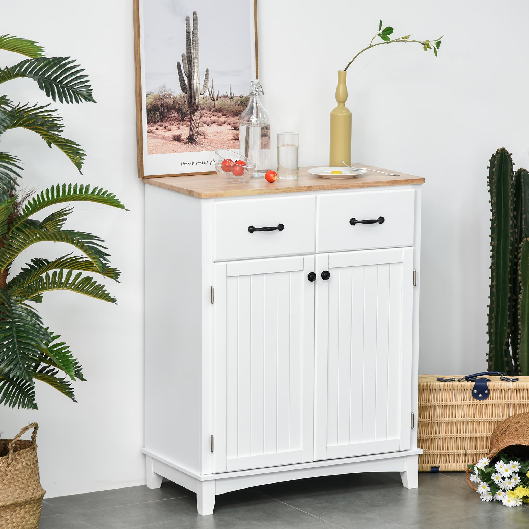 Effortless Kitchen Storage: Modern White Cupboard & Drawers - image 4