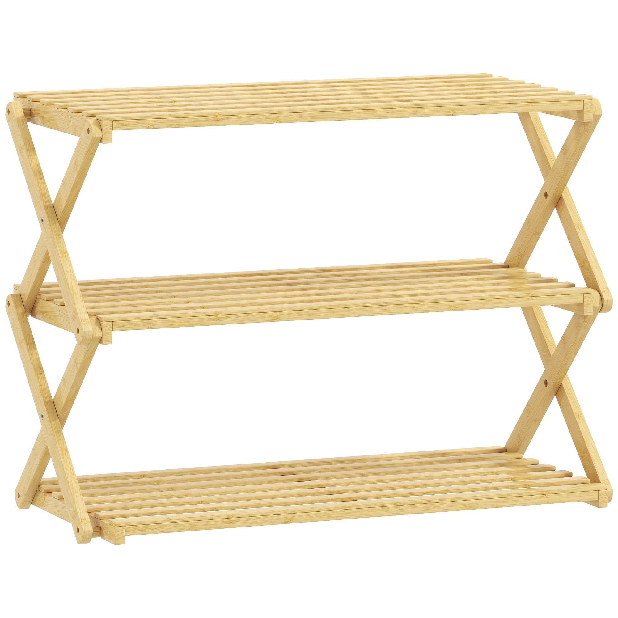 Three-Tier Folding Bamboo Shoe Rack - image 10