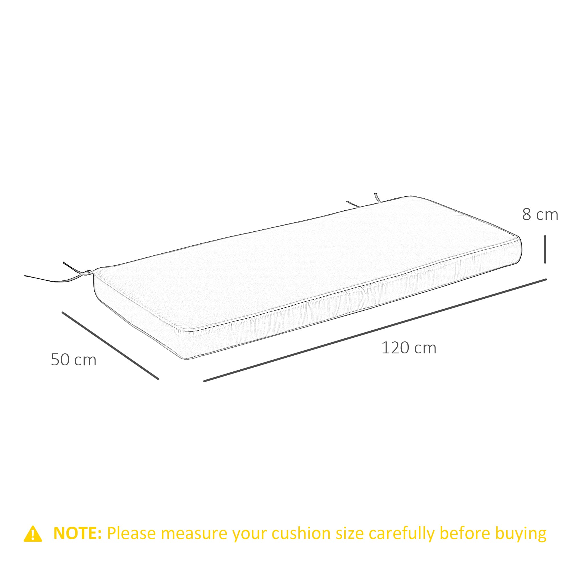 Grey 120cm 2 Seater Garden Bench Cushion - image 2