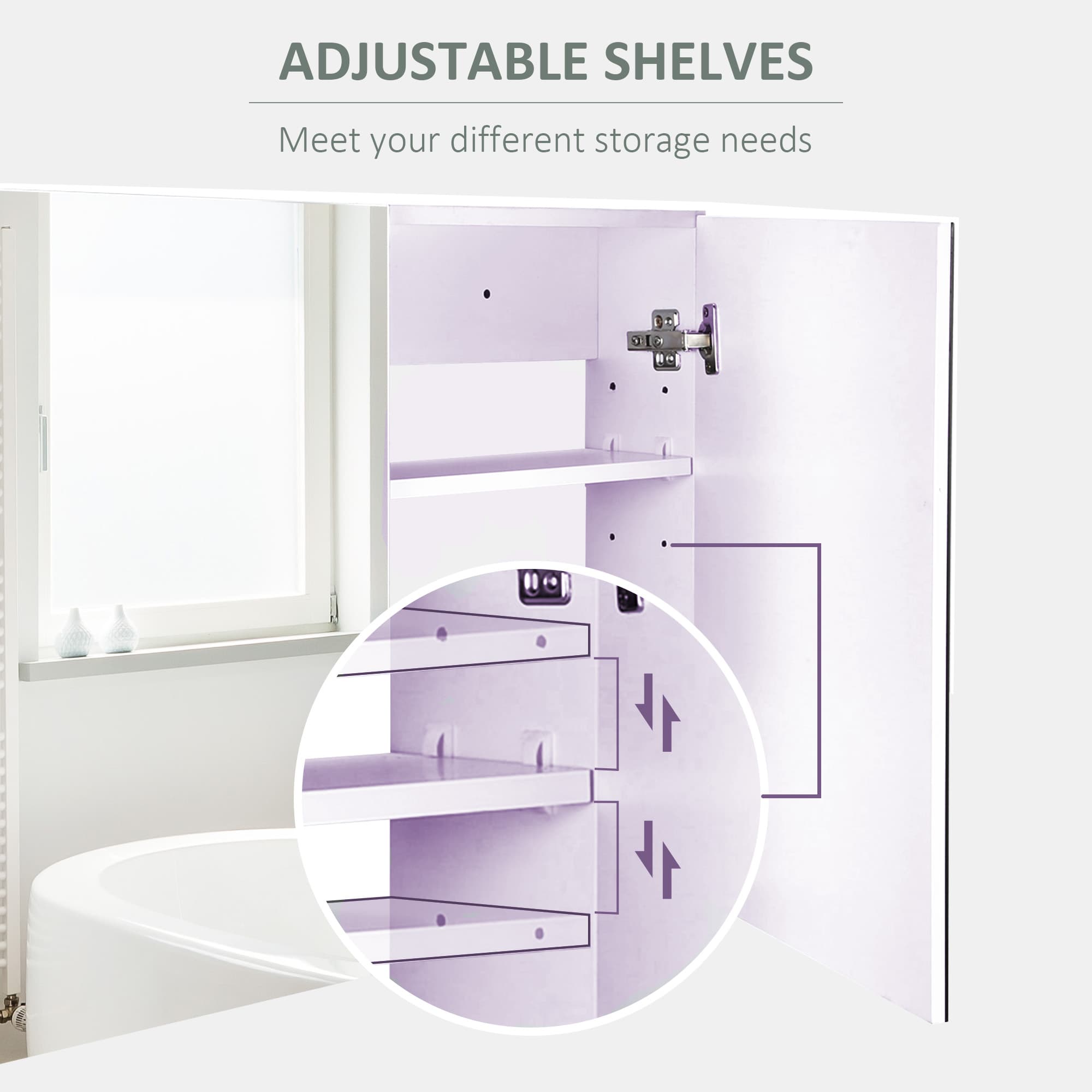 Transform Your Space with this White Double Door Mirror Cabinet - image 2