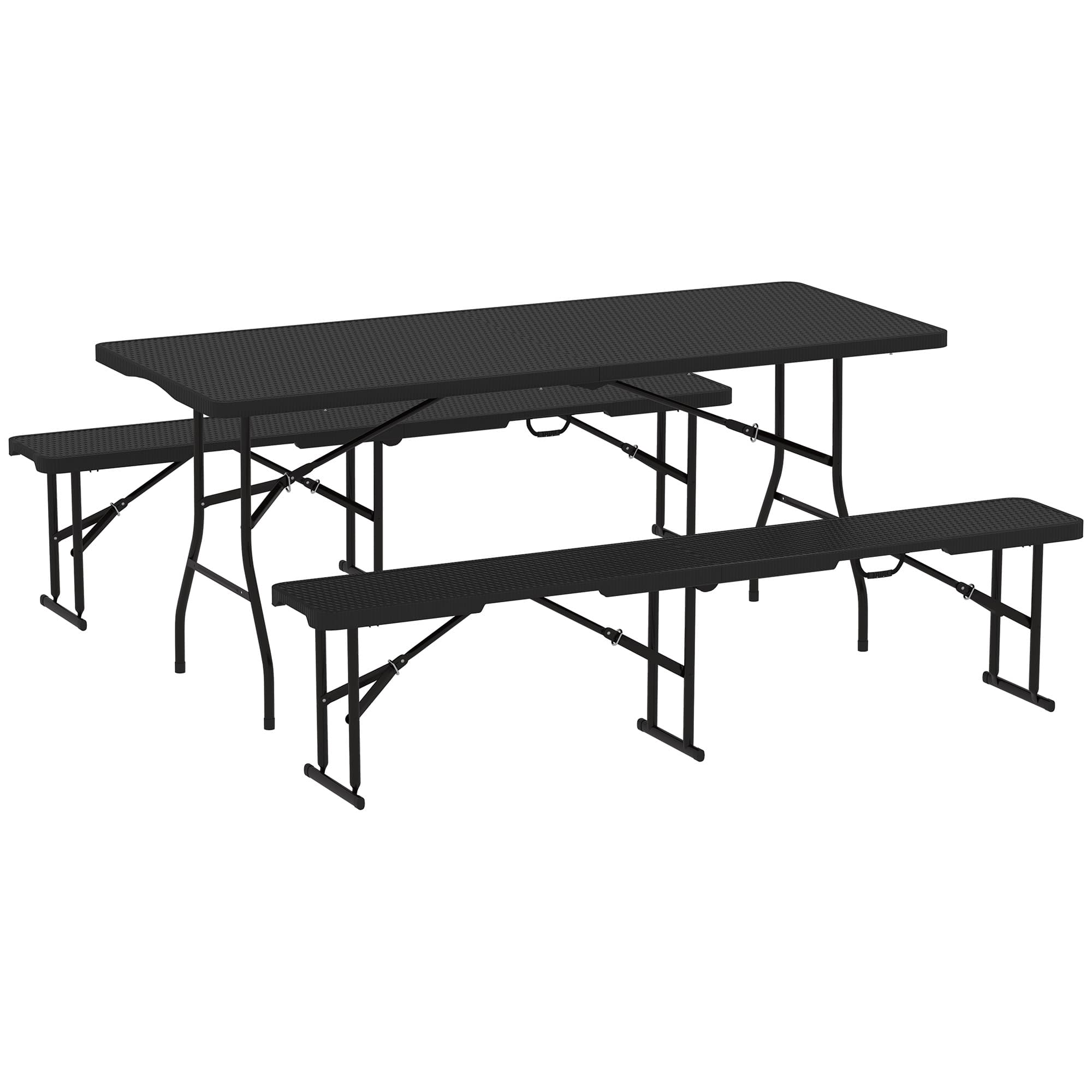 Effortless Outdoor Dining: Rattan Effect Folding Picnic Set
