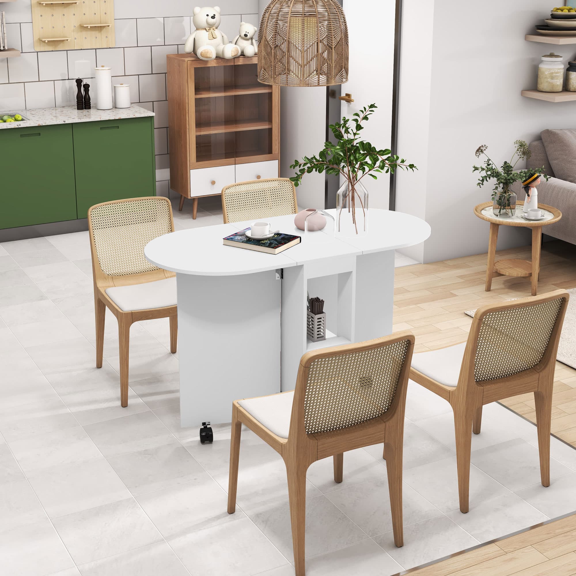 Transform Your Space with this White Drop Leaf Dining Table - image 5
