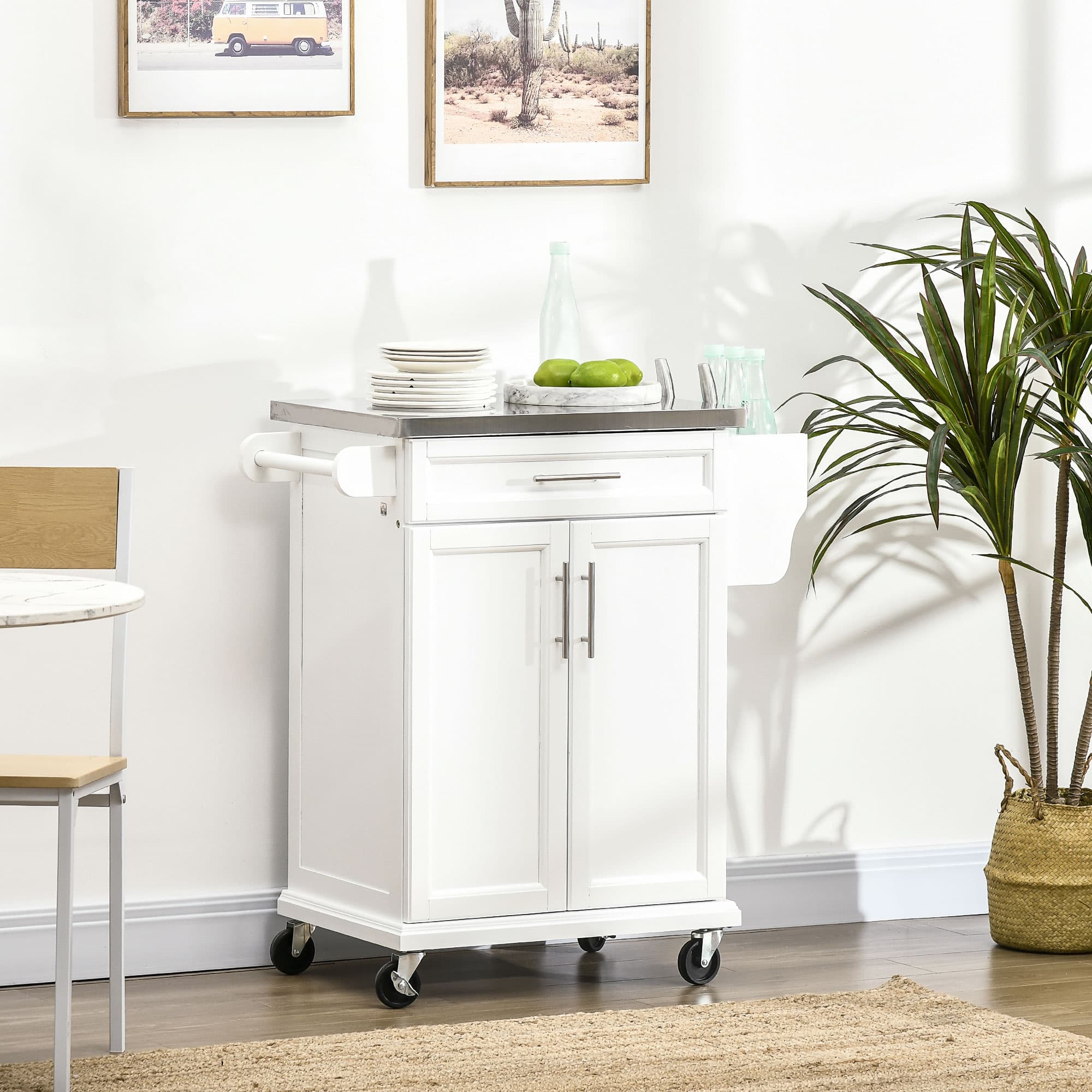 Transform Your Space with this White Mobile Kitchen Island - image 5