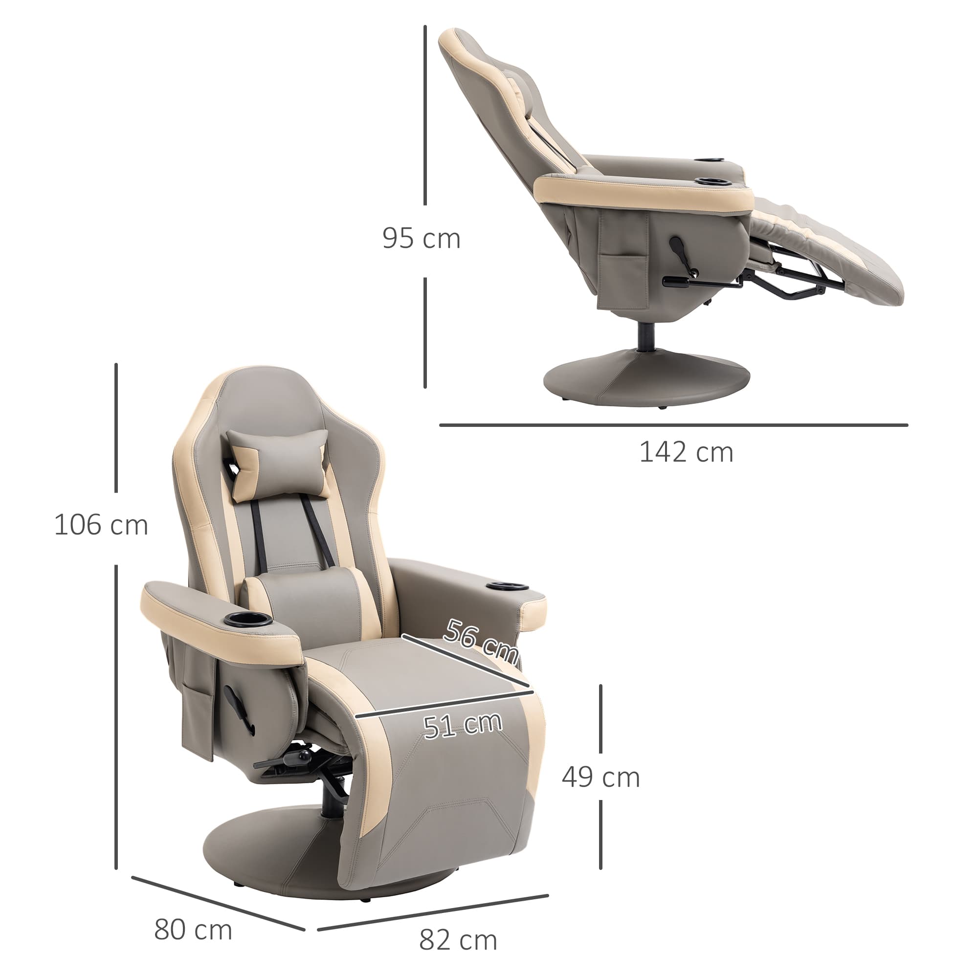 Transform Your Lounge with this Grey Swivel Recliner Chair - image 4