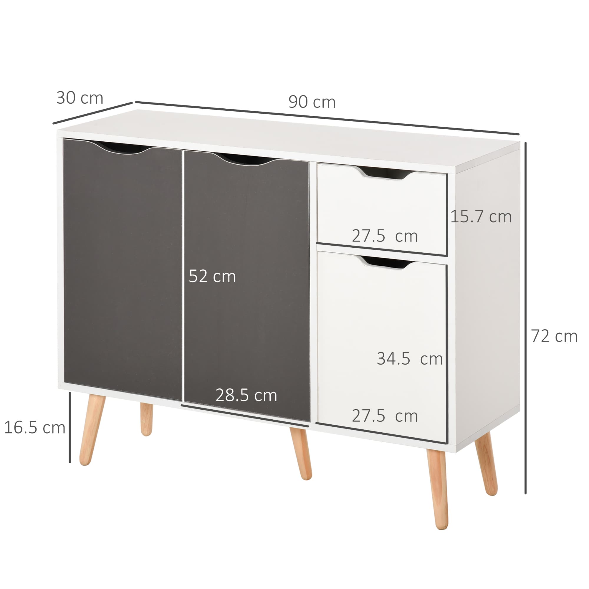 Grey Scandinavian Sideboard Cabinet for Effortless Storage - image 3