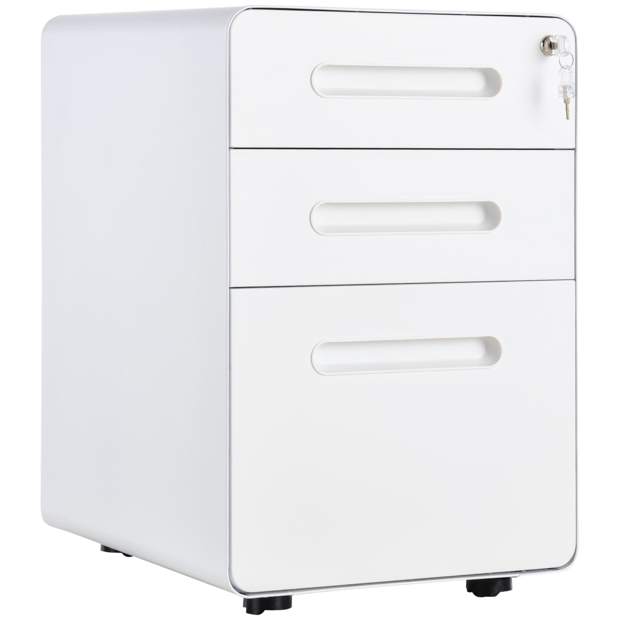 Effortless Office Organisation: White Lockable Filing Cabinet