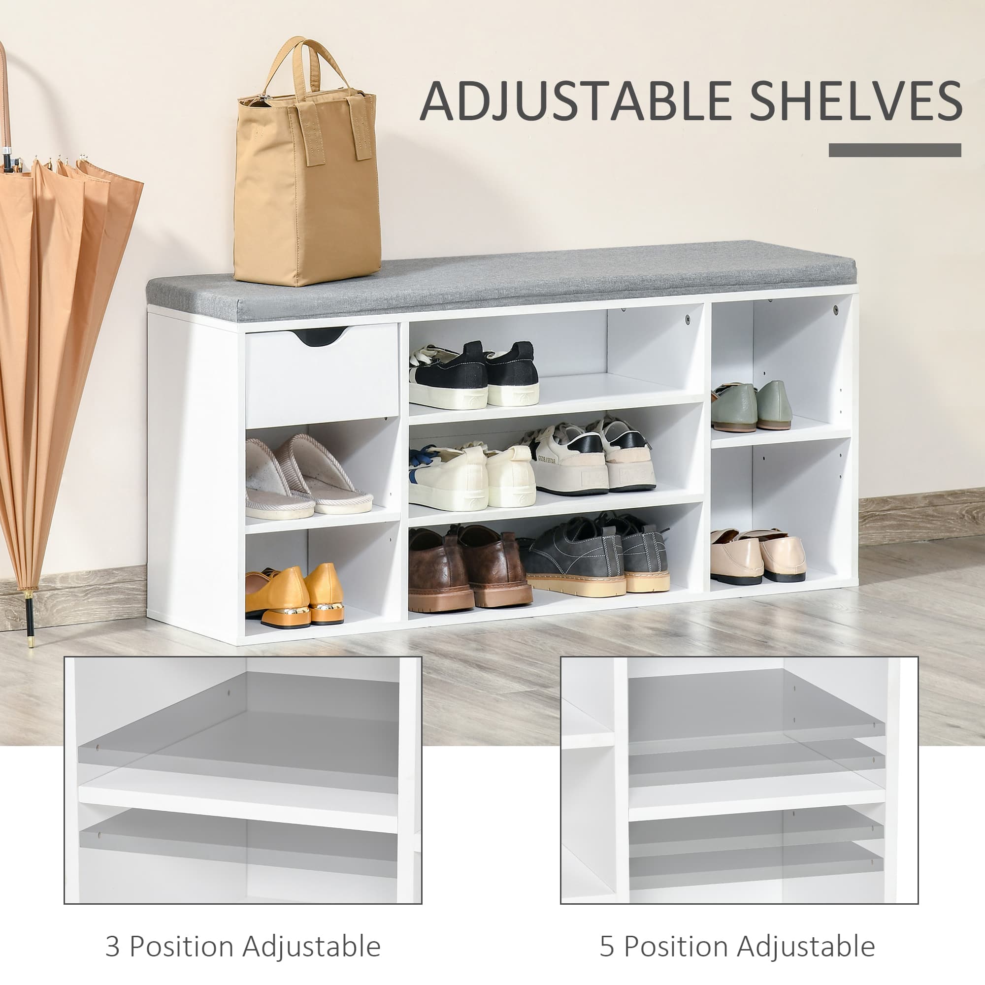 Transform Your Hallway with this White Shoe Storage Bench - image 5