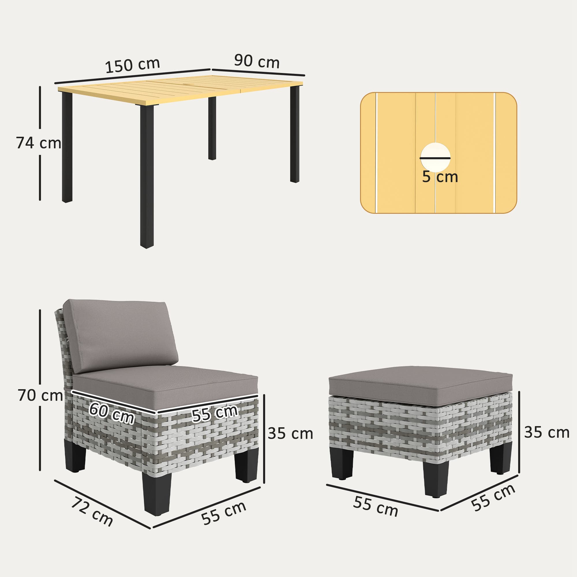 Transform Your Garden with this 7-Piece Grey Rattan Dining Set - image 1