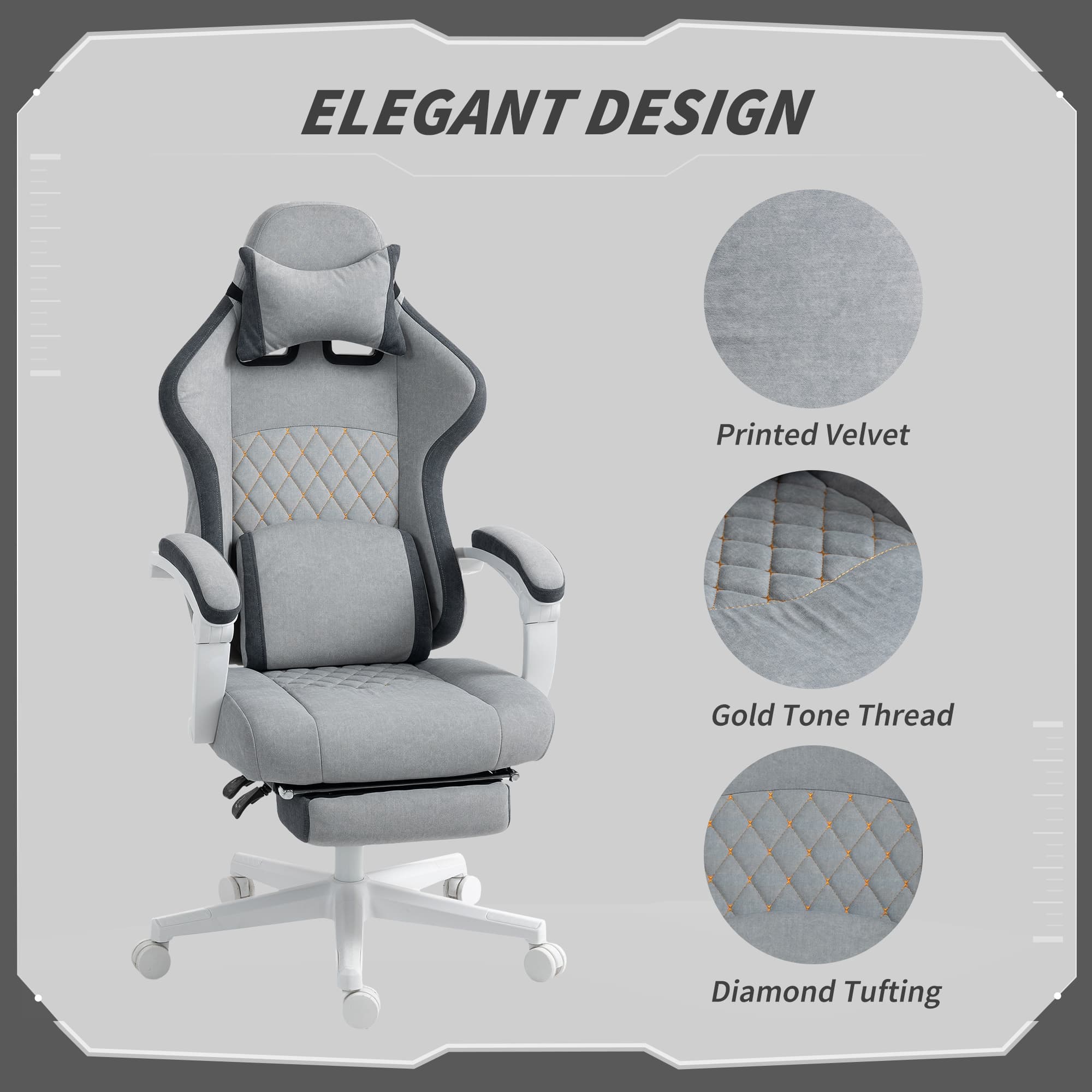 Transform Your Setup with this Velvet Ergonomic Gaming Chair - image 2