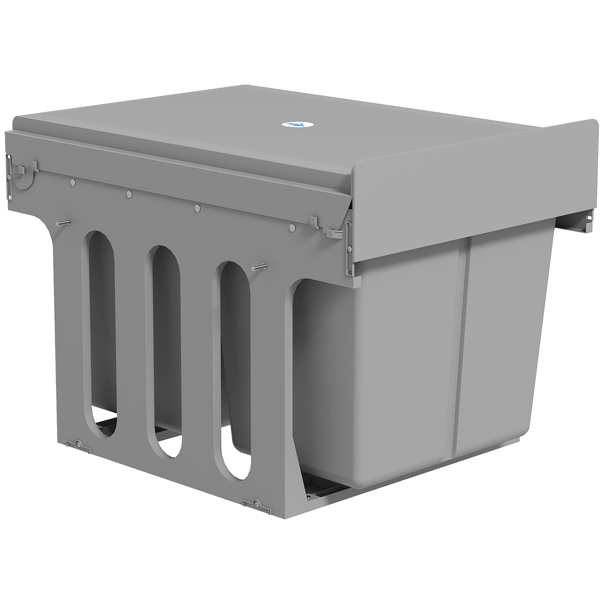Effortless Kitchen Recycling: 30L Pull Out Under Sink Bin - Light Grey