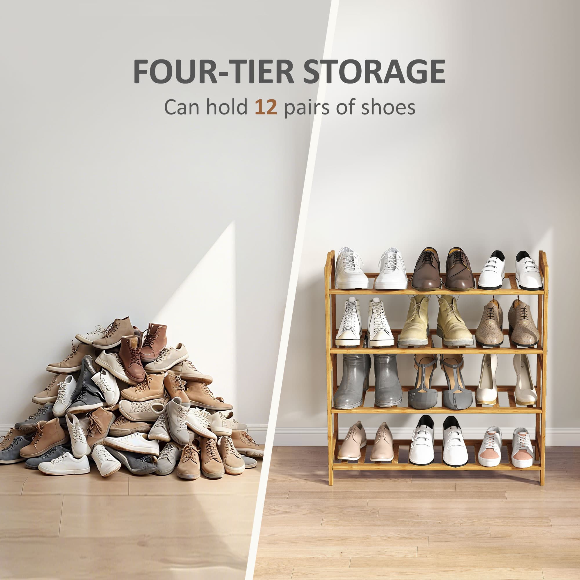 Natural Bamboo Shoe Rack for Hallways and Bedrooms - image 5