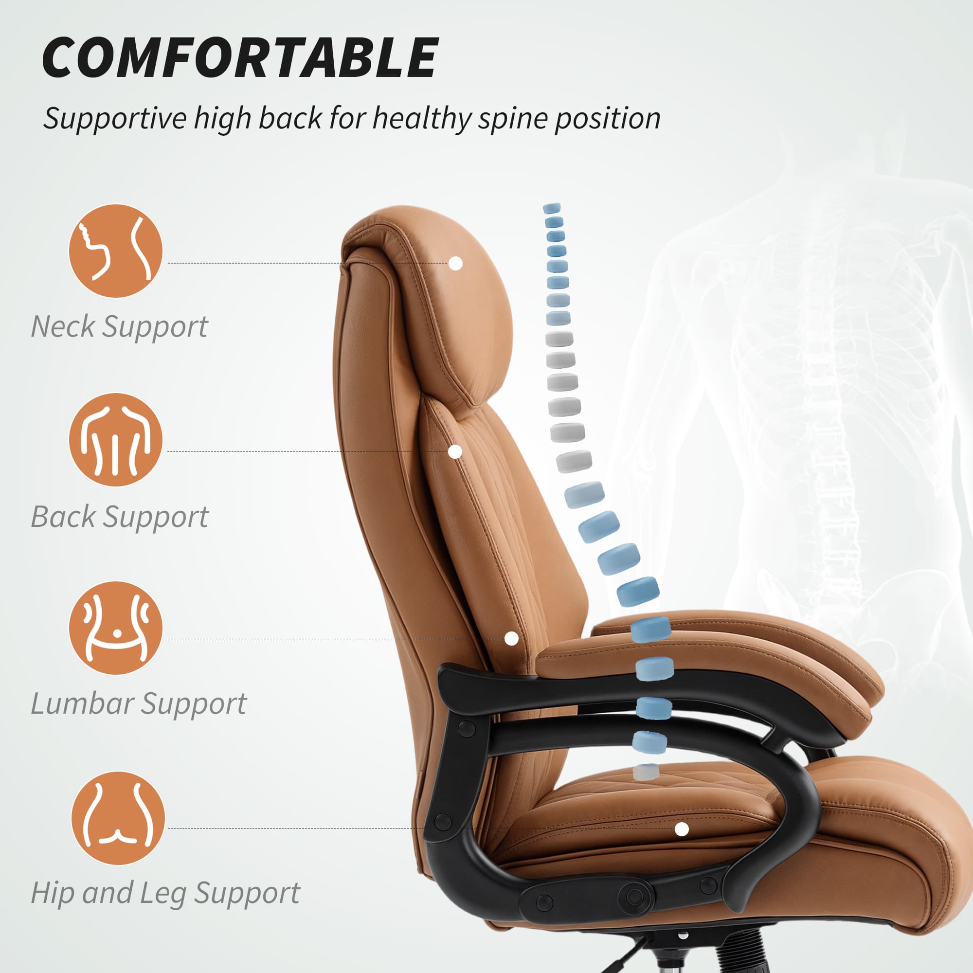 Transform Your Workday with this Padded Faux Leather Chair - image 4