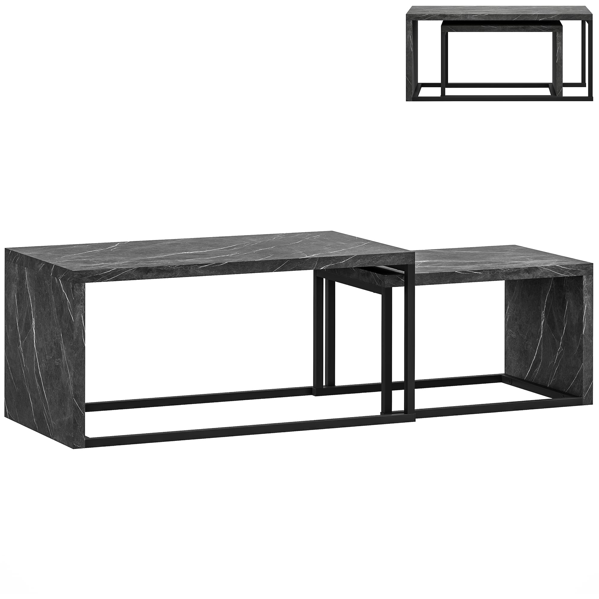 Transform Your Living Room With Industrial Nesting Tables - Dark Grey