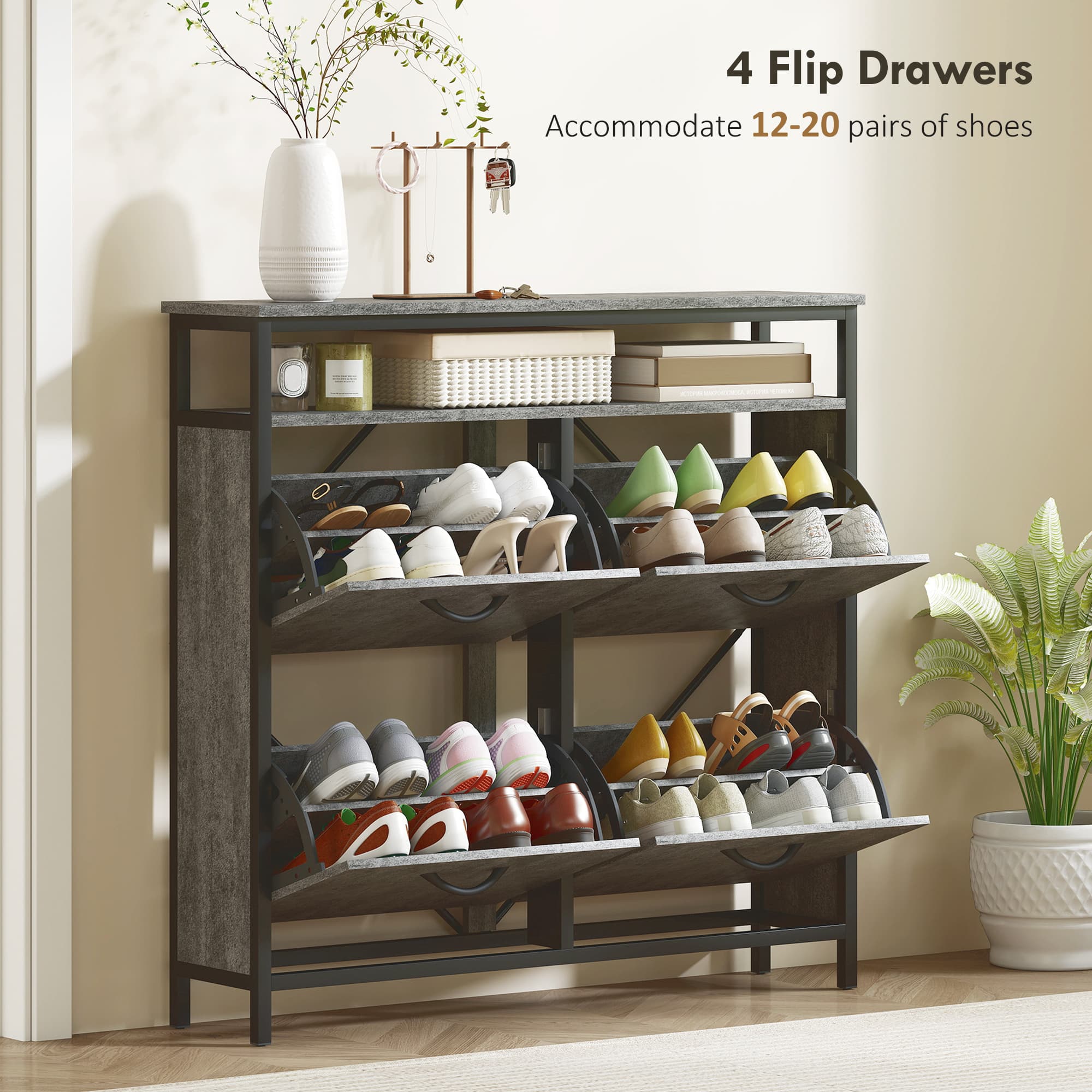 Transform Your Hallway with this Slim Industrial Shoe Cabinet - image 1