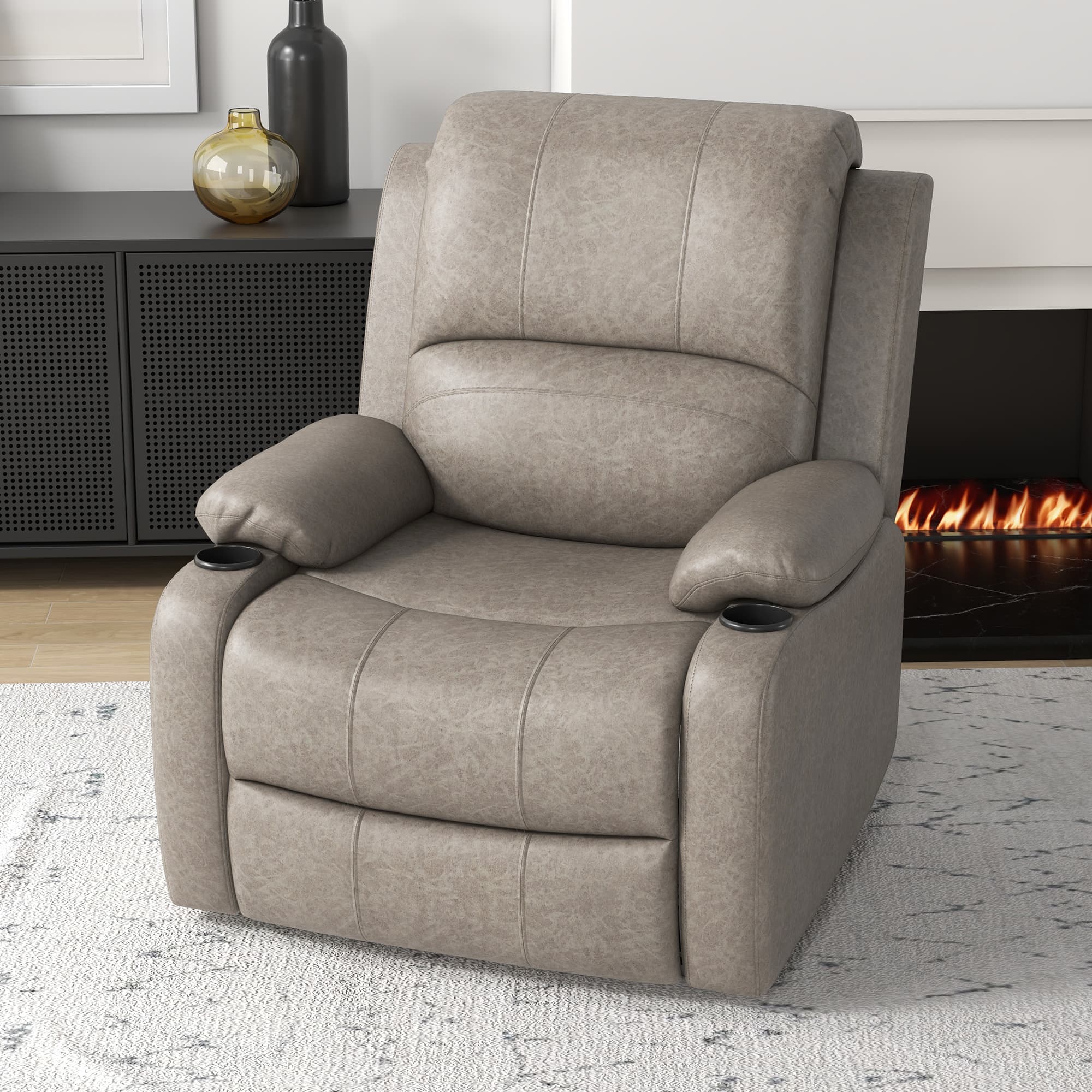 Effortless Comfort: Brown Microfibre Reclining Armchair - image 2