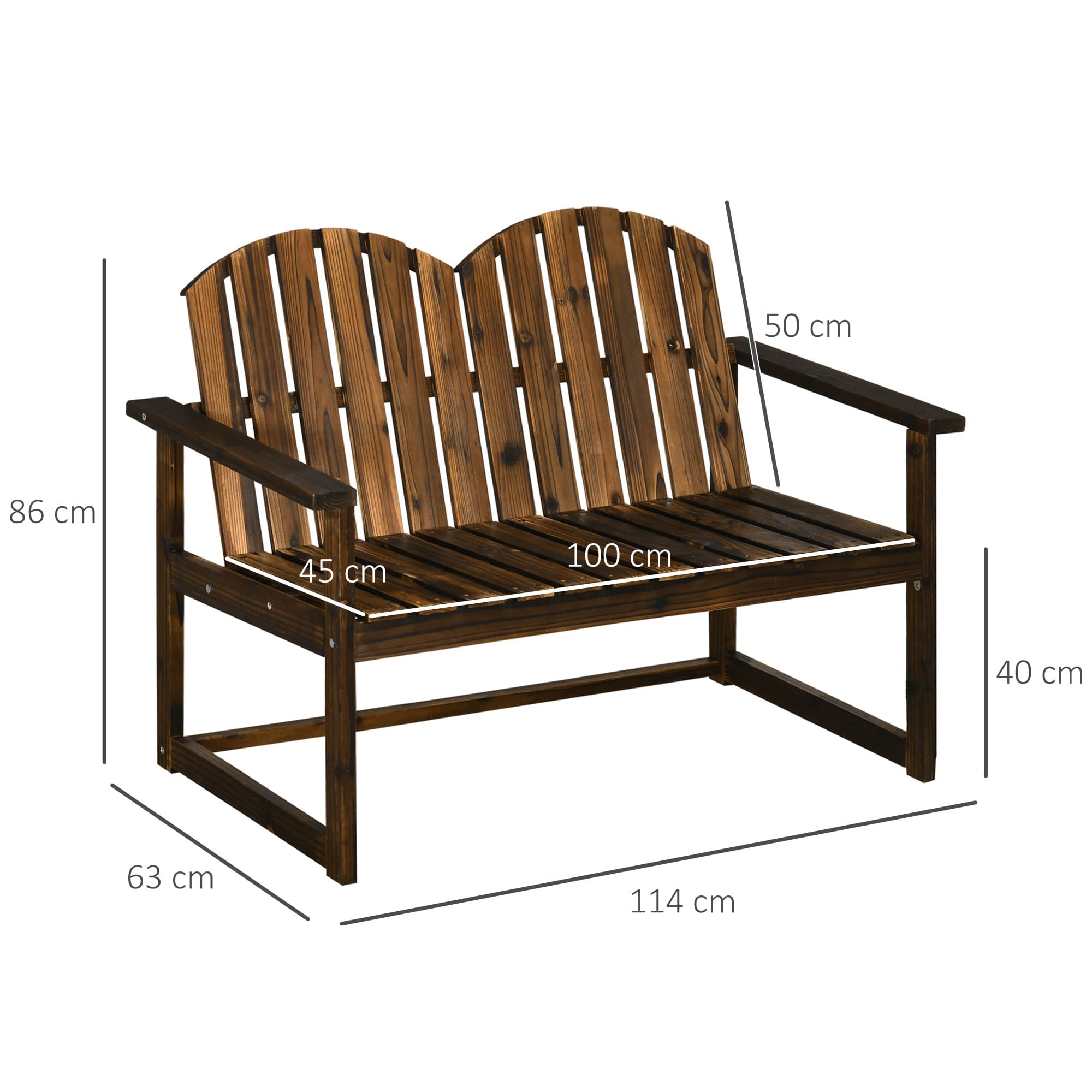 Transform Your Patio with this Carbonised Wooden Garden Bench - image 1