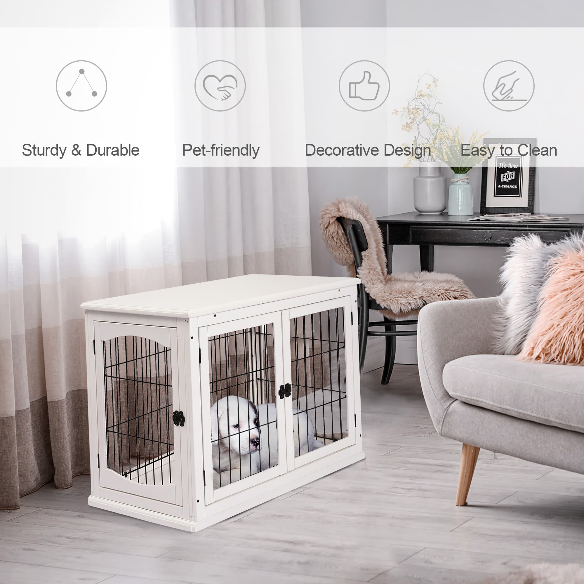Dog Crate End Table That Looks Like Furniture - image 7