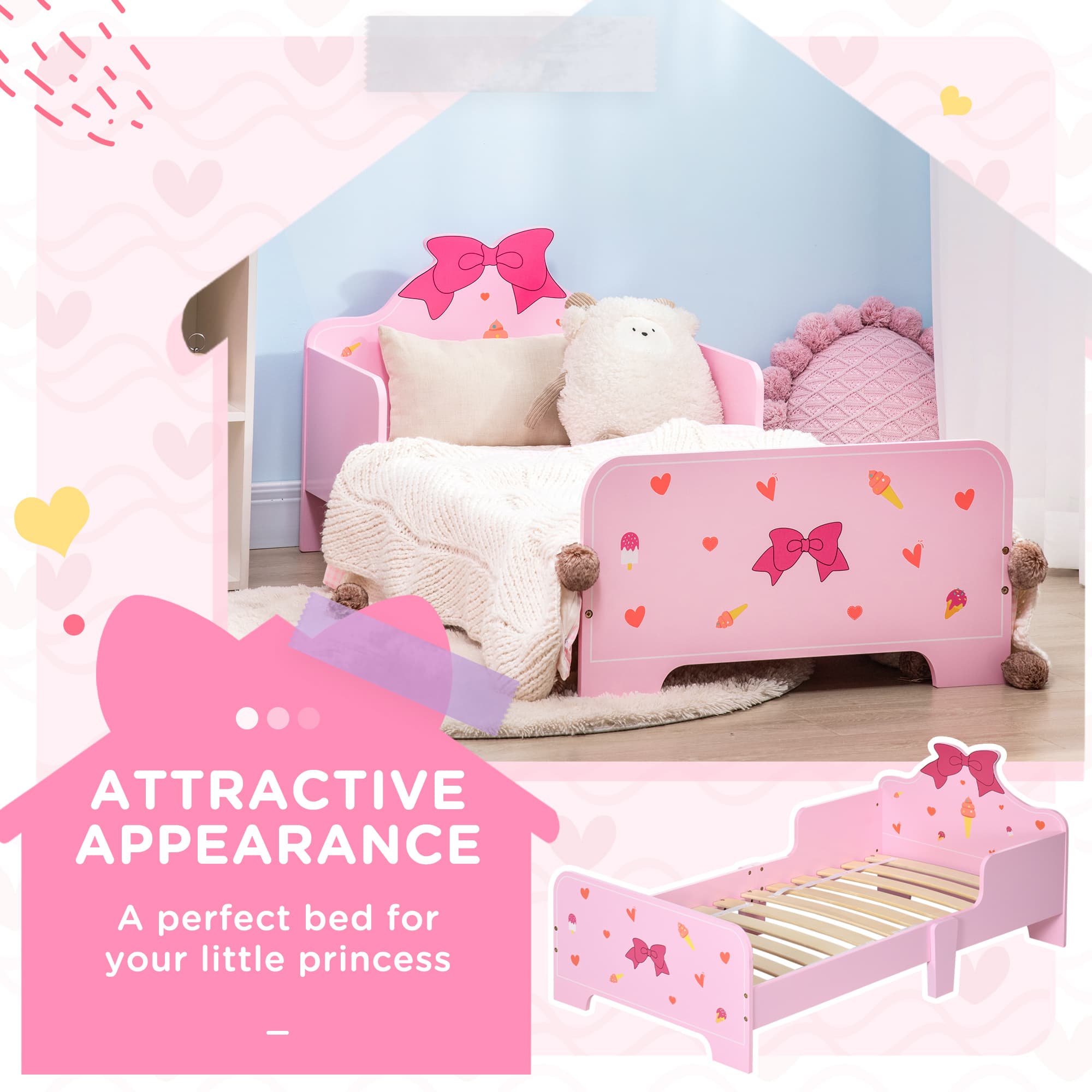 ZONEKIZ Princess Toddler Bed for a Safe & Magical Sleep - image 2