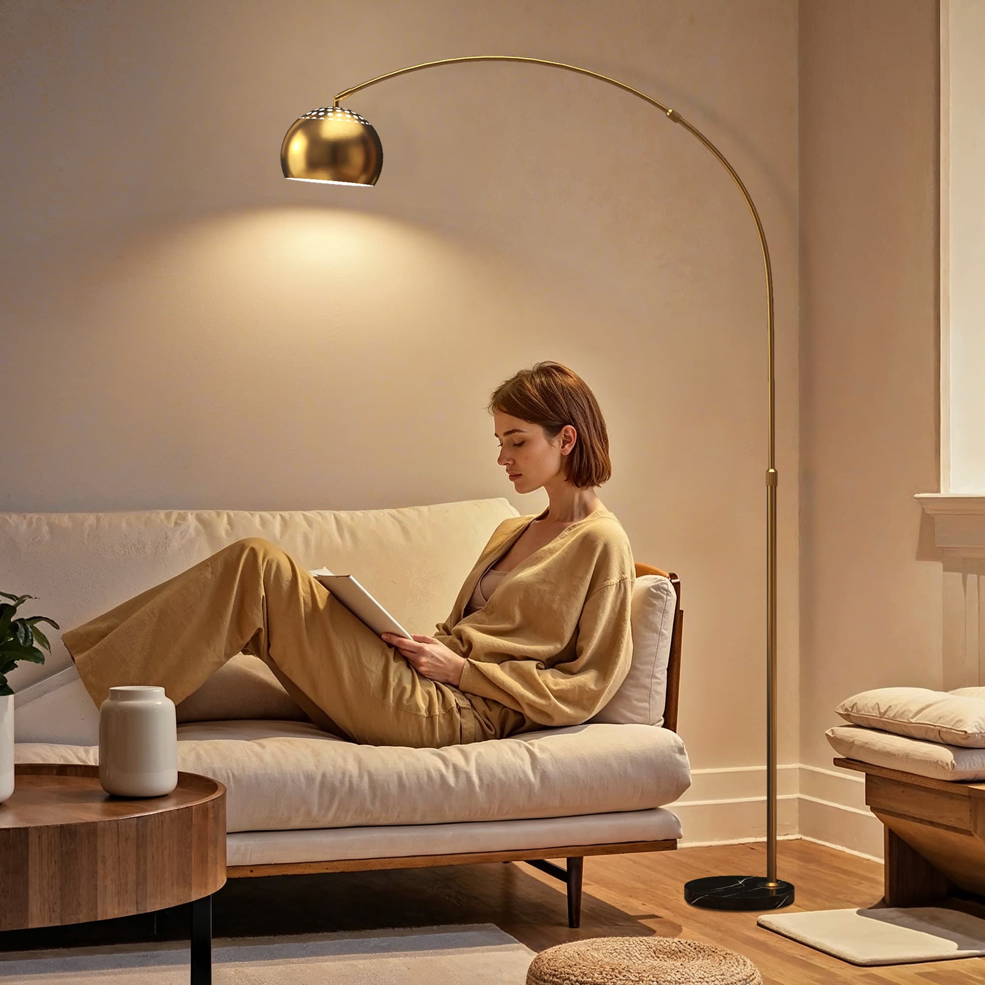 Transform Your Space with this 180cm Gold Arc Floor Lamp - image 1