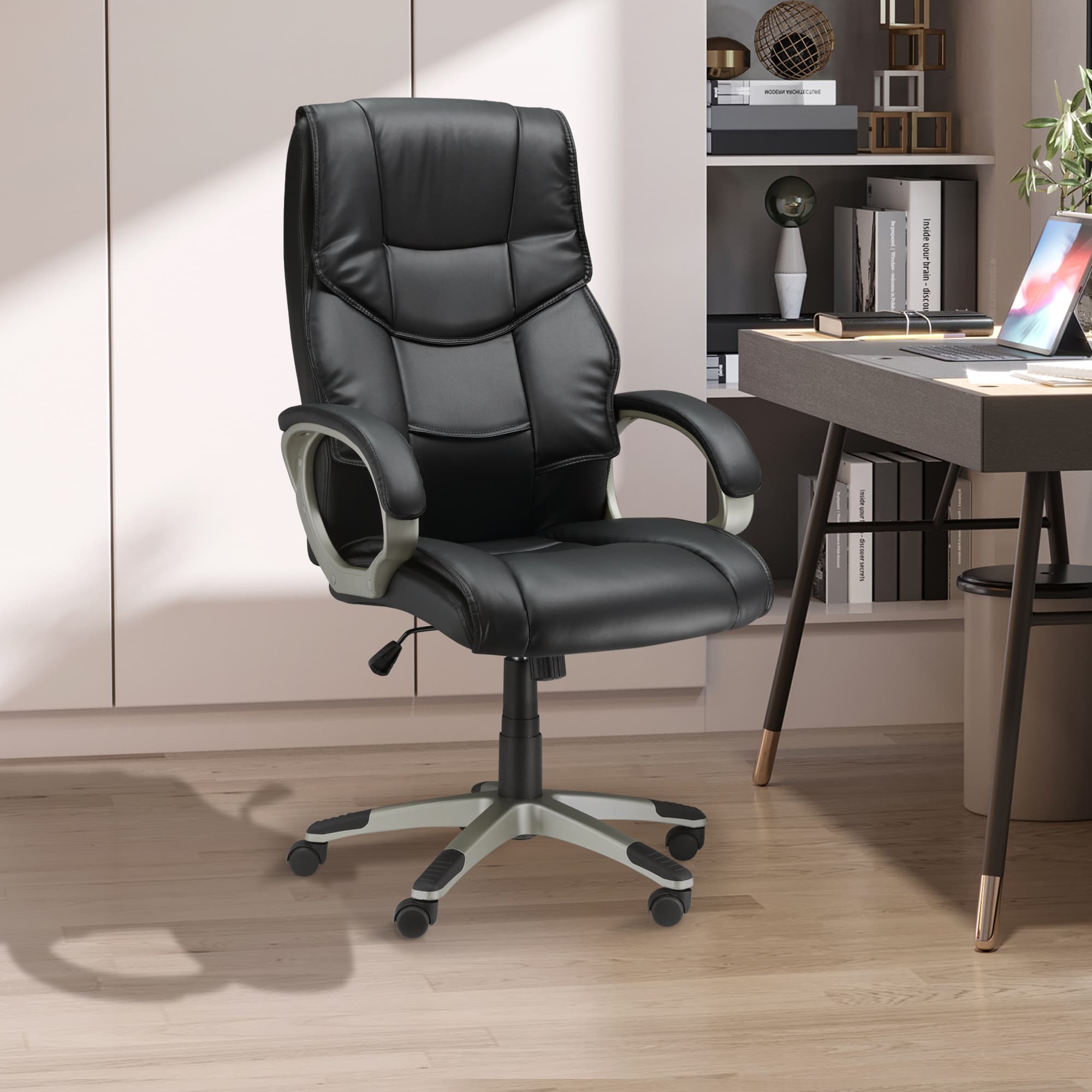 Transform Your Workspace with this High Back Leather Desk Chair - image 2