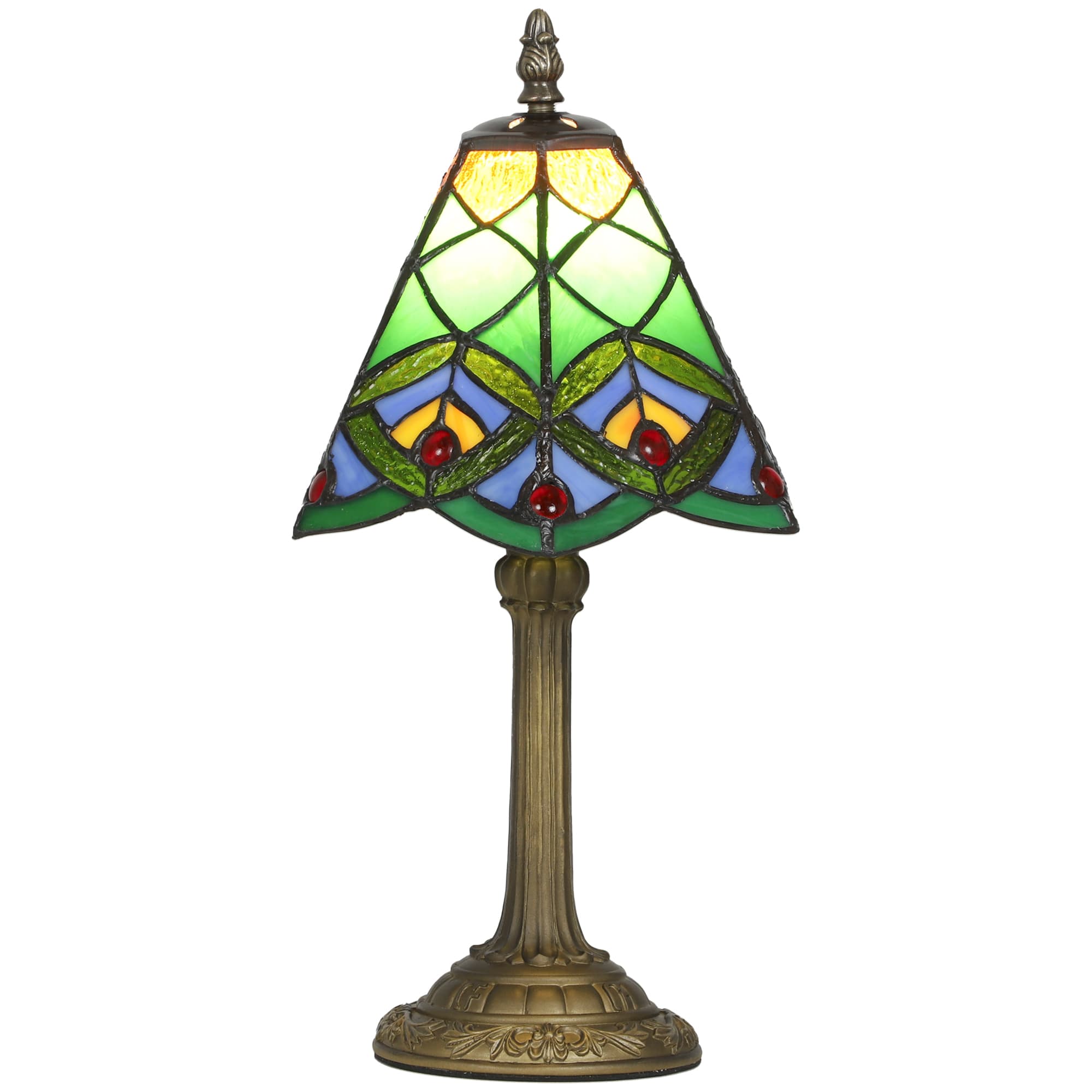 Green stained glass table lamp for warm accent light - Green