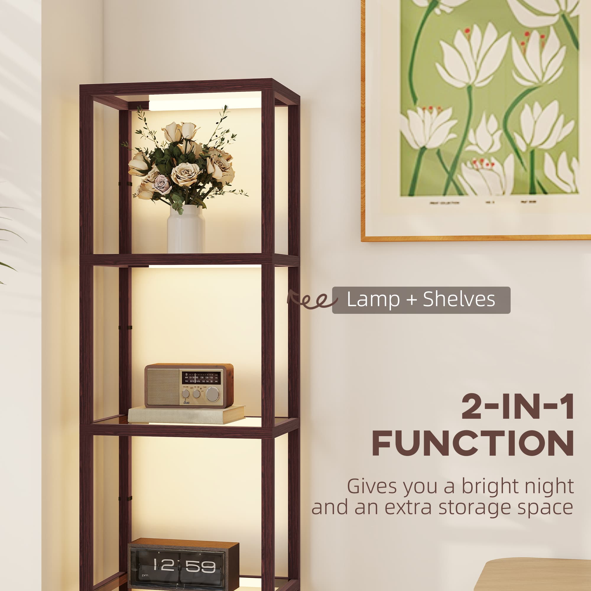 Transform Your Space with this Dimmable Shelf Floor Lamp - image 2