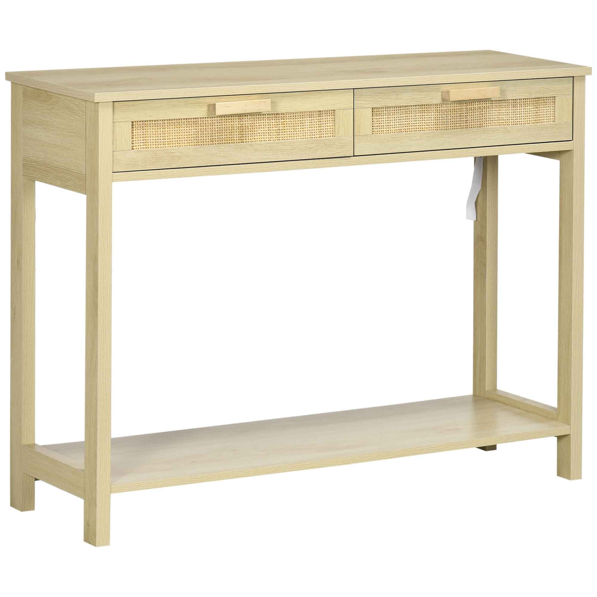 Transform Your Hallway with this Natural Rattan Console Table - Natural
