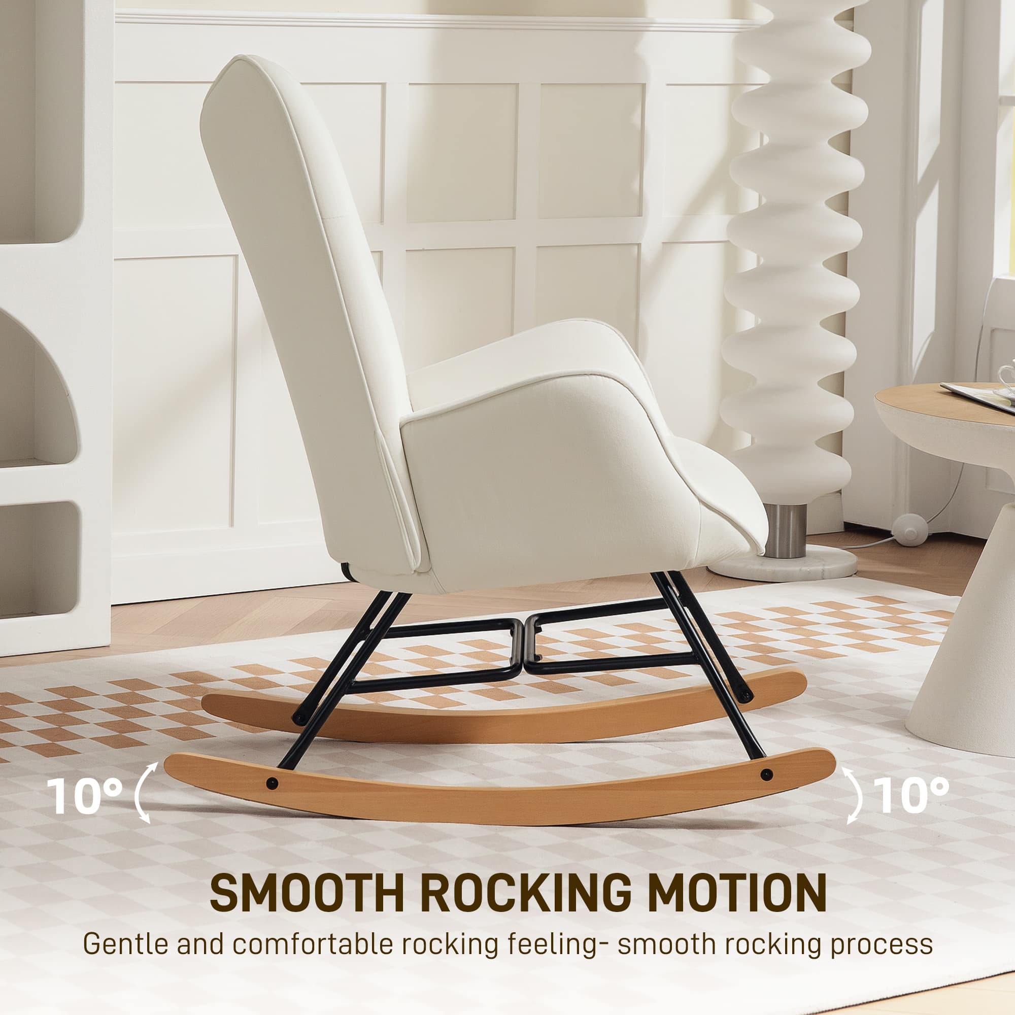 Transform Your Space With This Cream Velvet Rocking Chair - image 5
