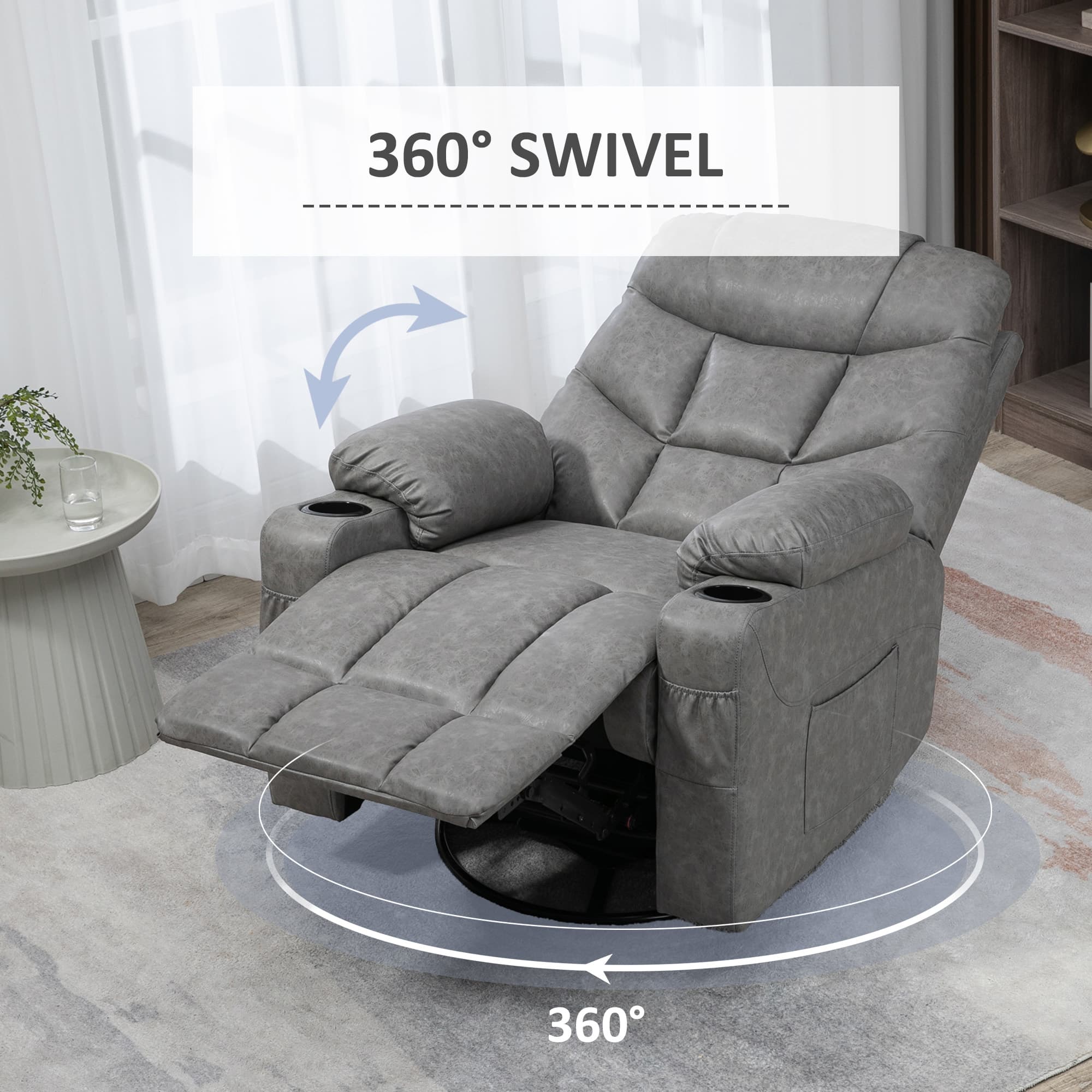 Effortless Comfort: Light Grey Faux Leather Recliner Chair - image 2