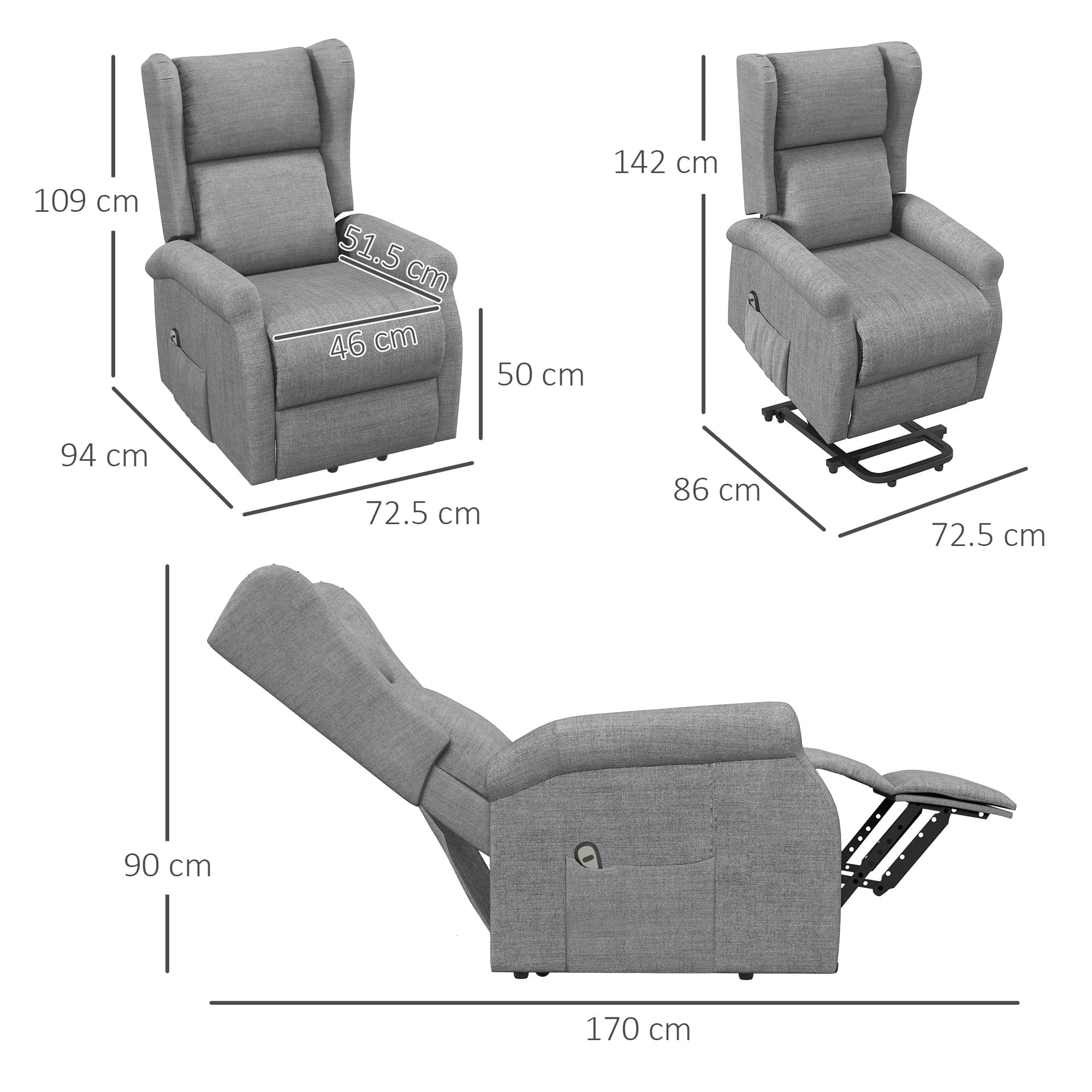 Effortless Comfort: Grey Electric Riser Recliner Armchair - image 4