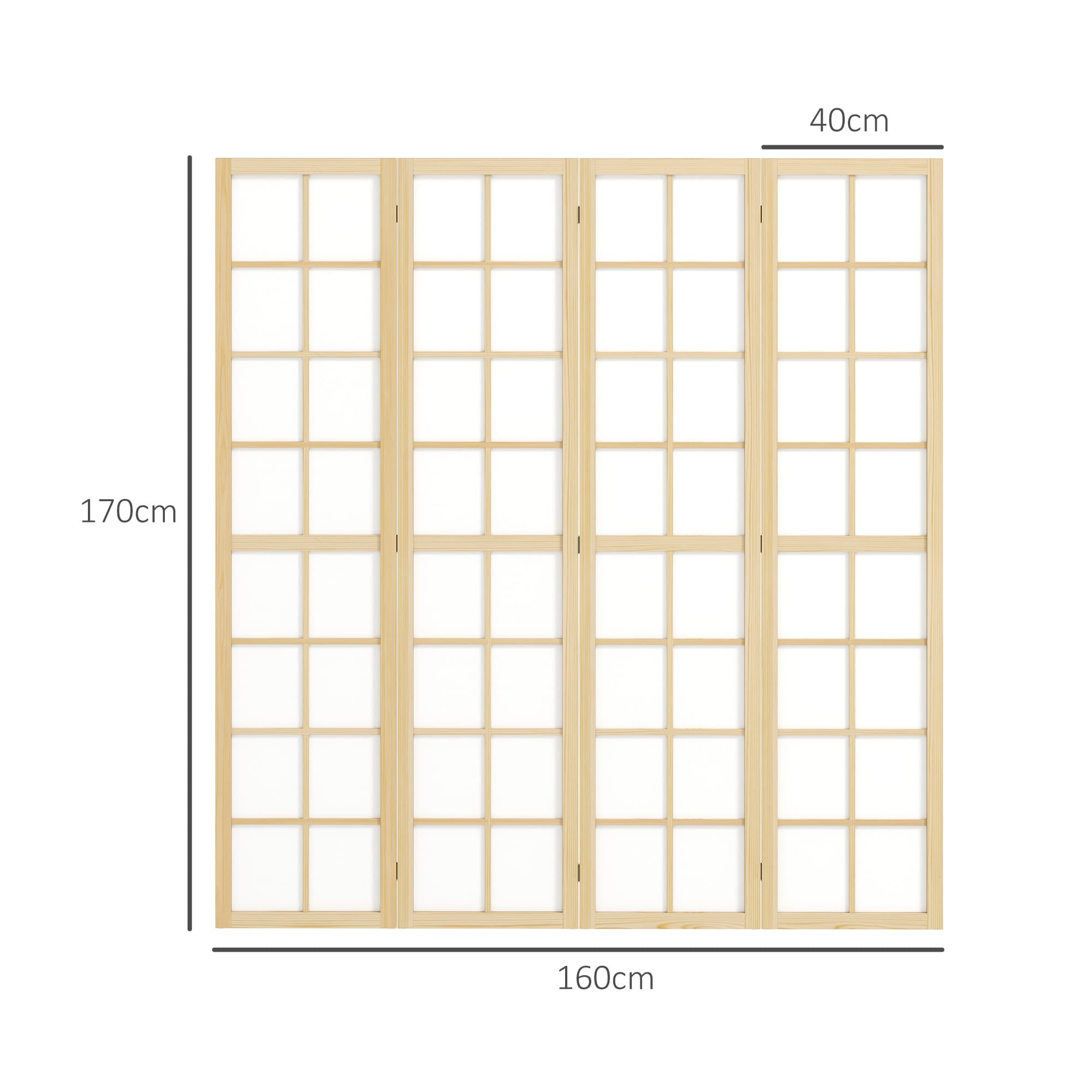 Transform Your Space with this 4-Panel Pine Room Divider - image 4