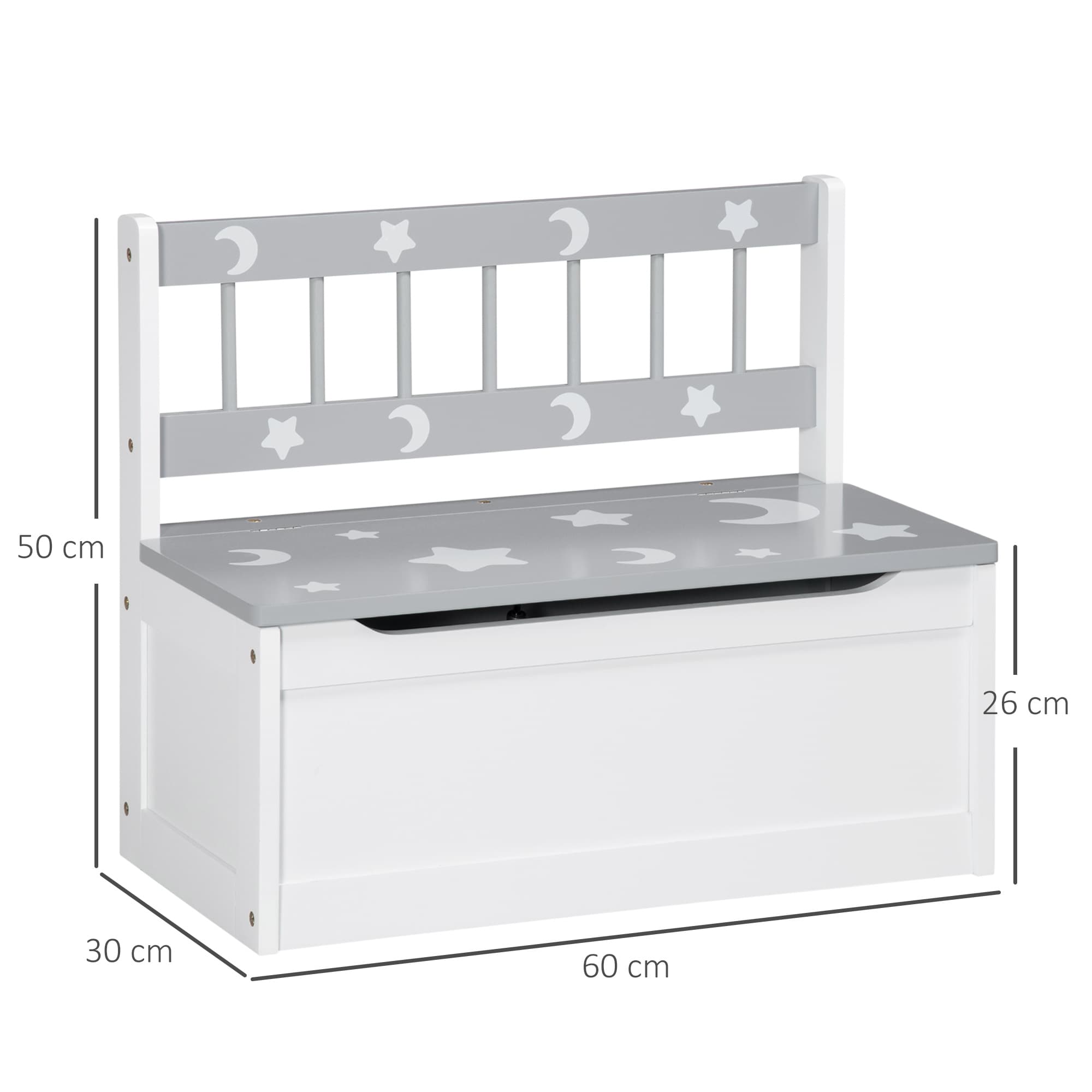Kids storage bench with toy box and backrest - image 2