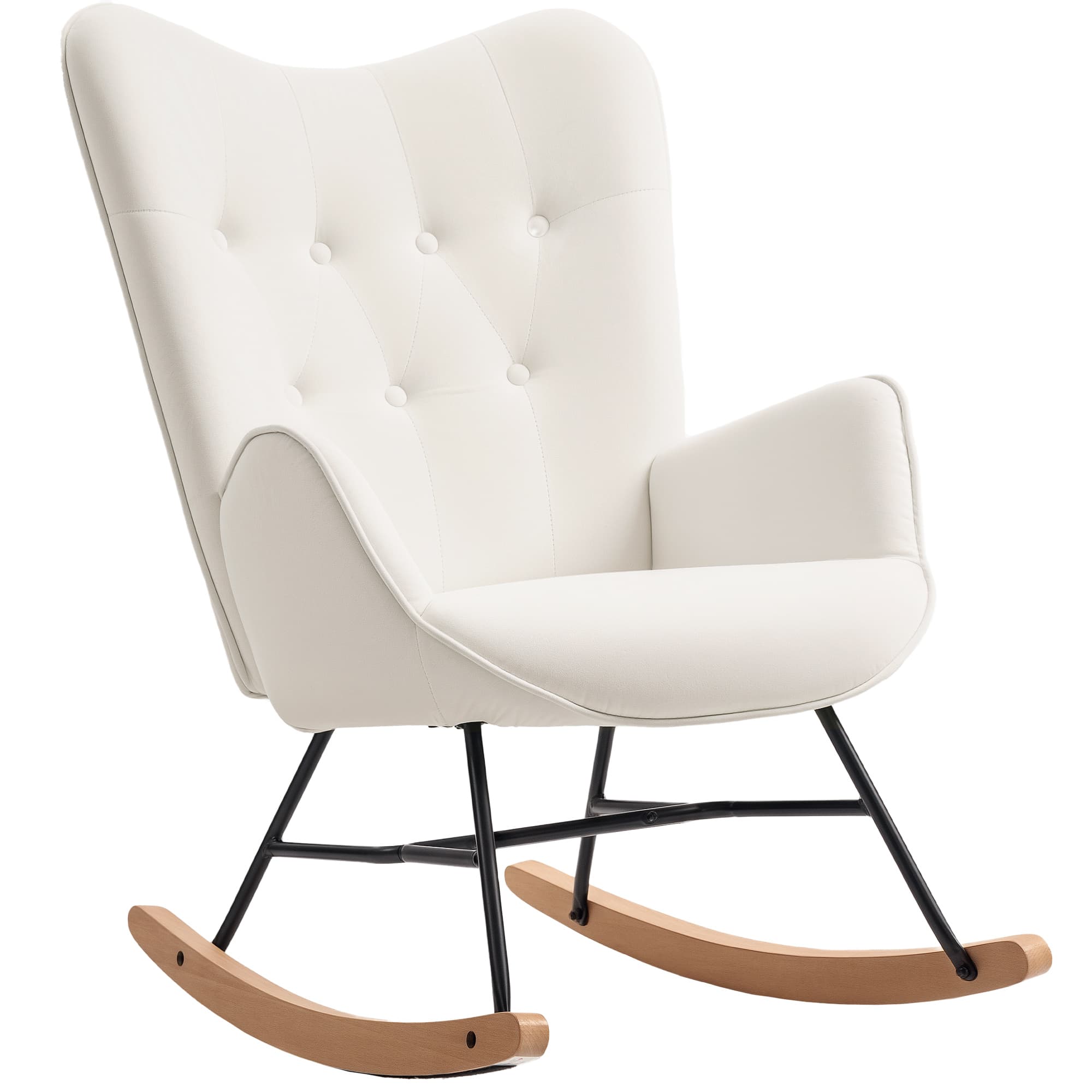 Transform Your Space With This Cream Velvet Rocking Chair - Cream