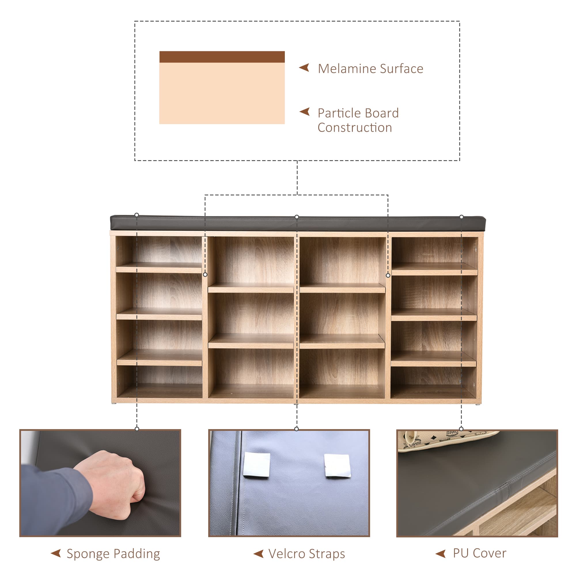 Transform Your Hallway with this 14-Slot Shoe Rack & Seat - image 5