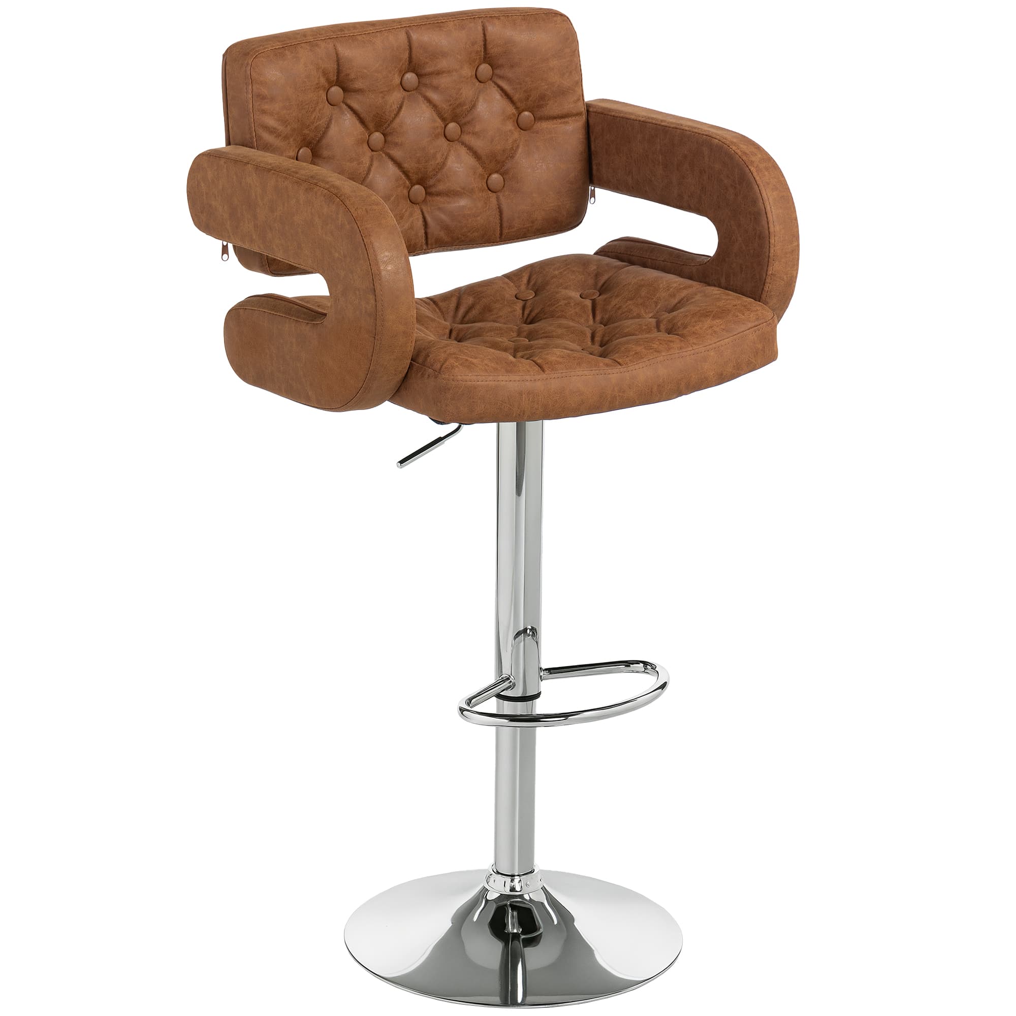 Transform Your Kitchen with this Adjustable Brown Bar Stool - Brown