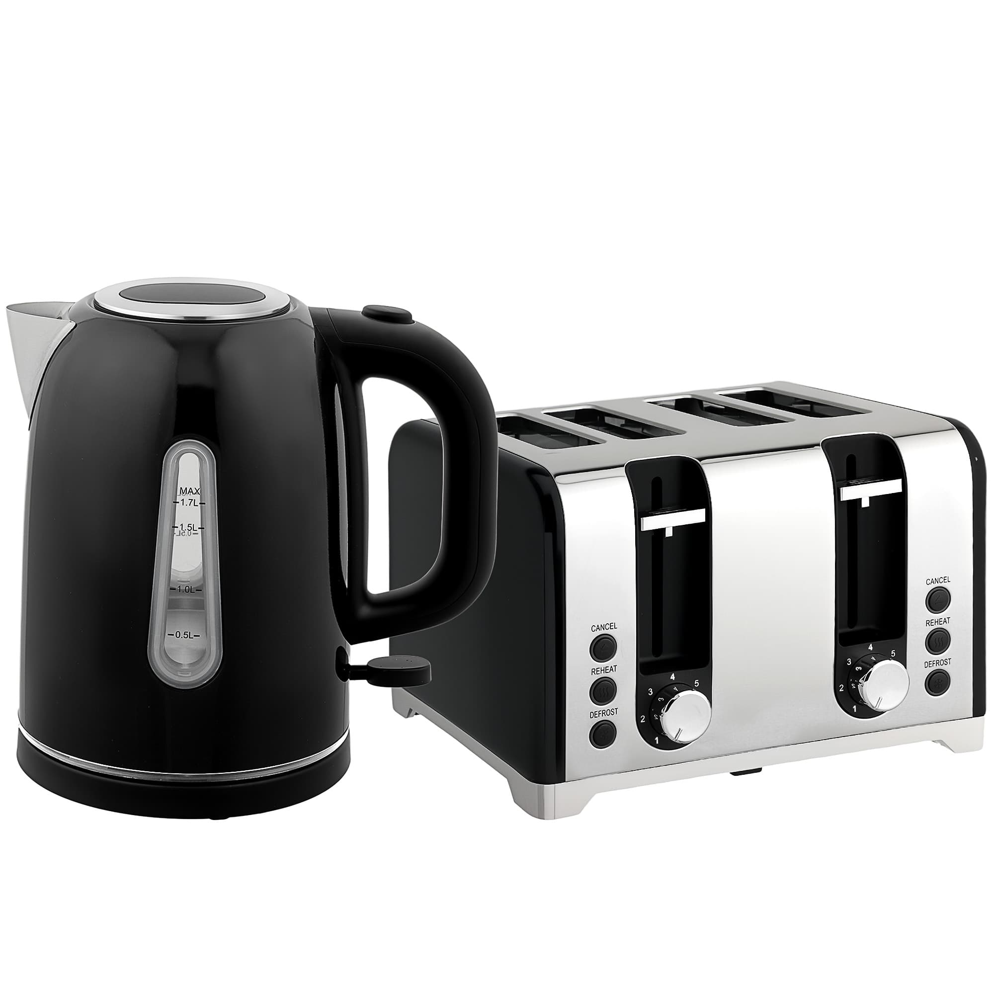 Transform Your Mornings with this Black Kettle & Toaster Set - Black