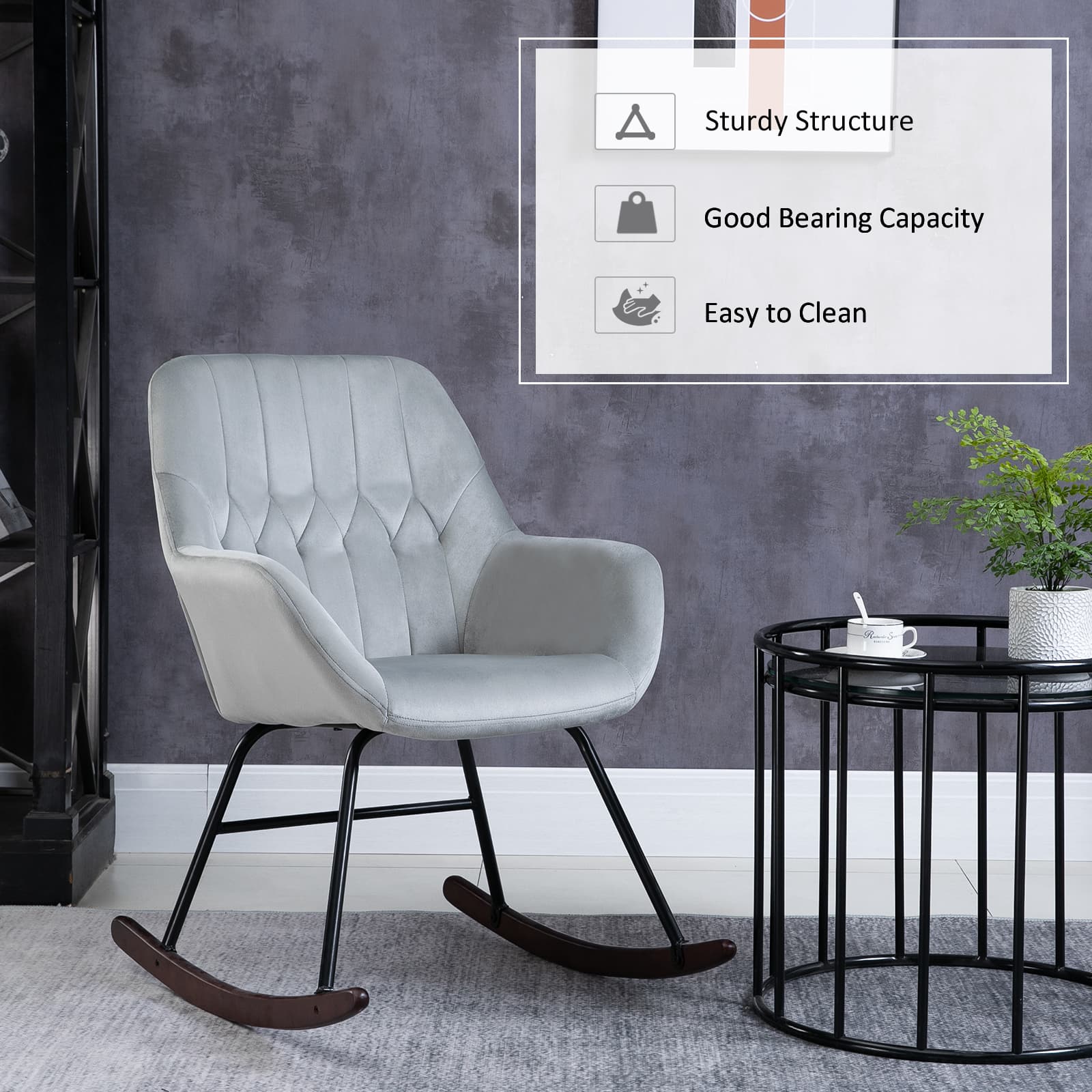 Transform Your Space with this Grey Rocking Accent Chair - image 5
